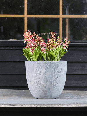 Artstone Bola Eco-Friendly Plant Pots – Recycled Plastic & Stone, Grey