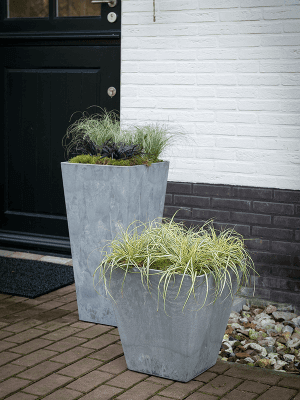 Artstone Ella Vase Plant Pot, H49cm, Grey