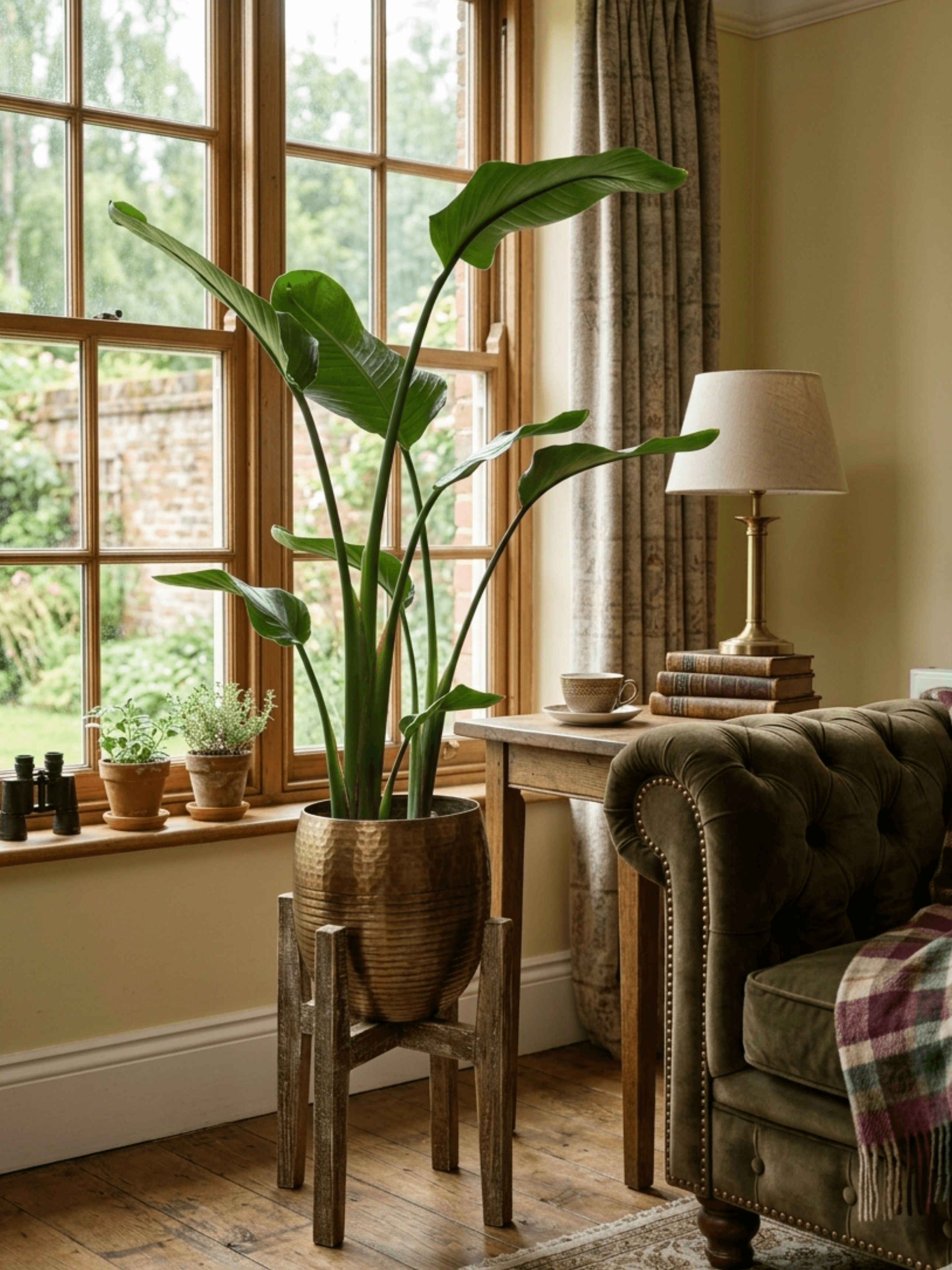 Strelitzia Nicolai - White Bird of Paradise in Metal Plant Pot