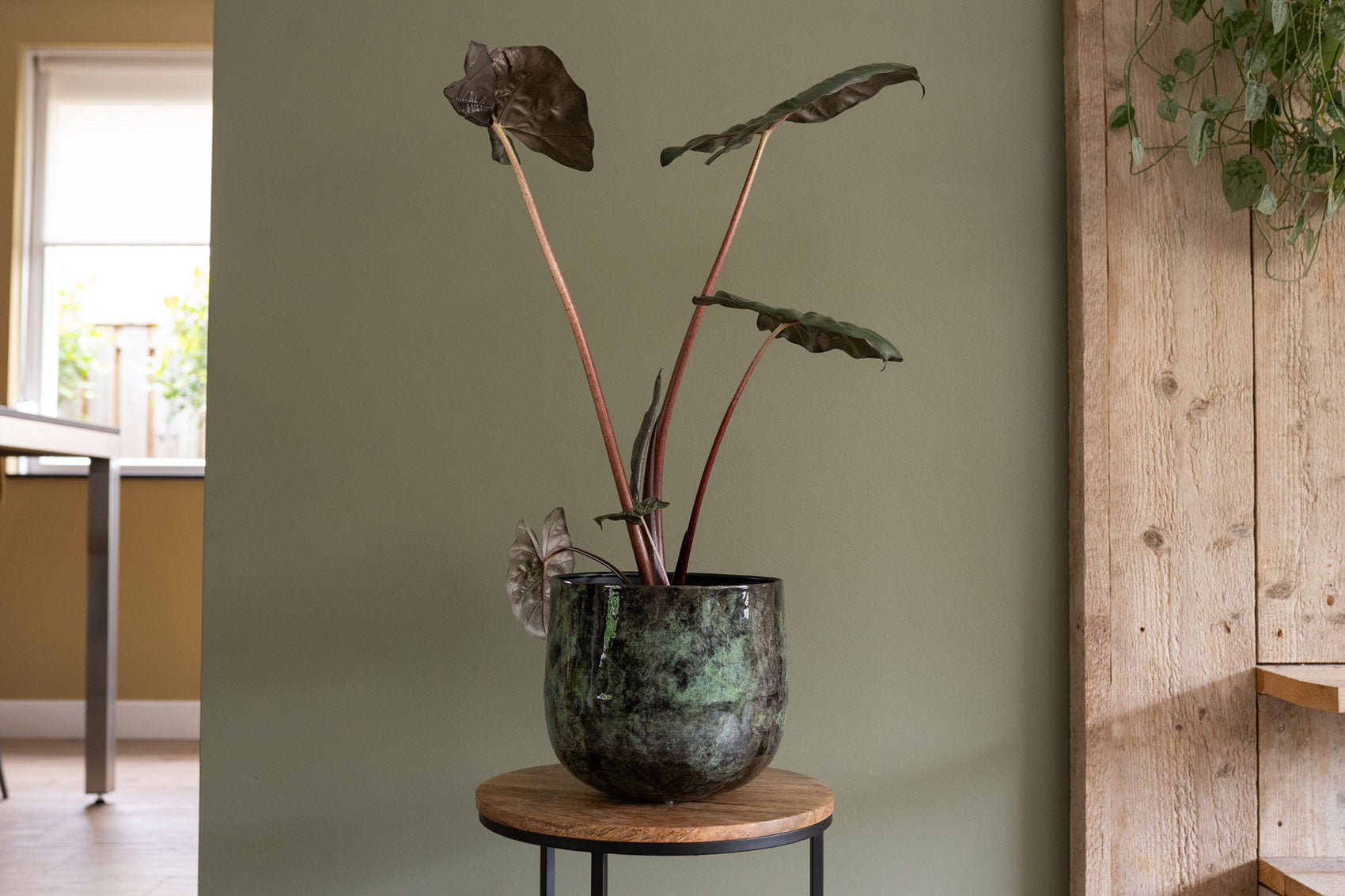 Emmie Metal Plant Pot, Mystic Green, Multiple Size