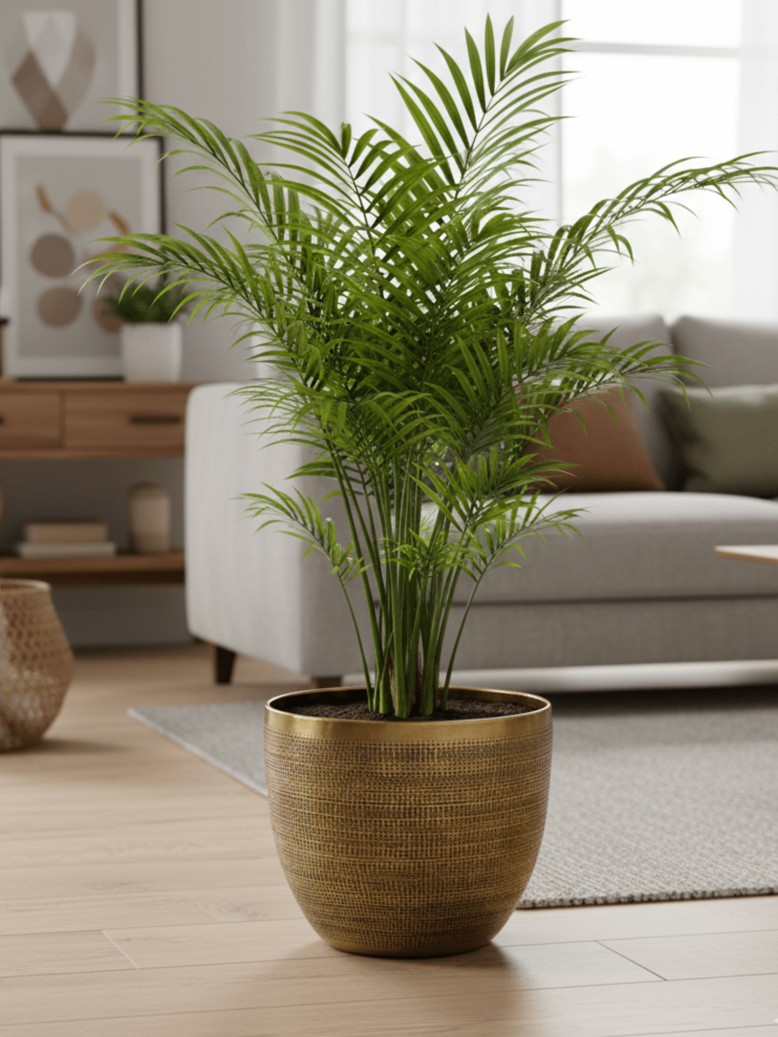 Gold Metal Plant Pot Rowen| Luxury Polished Indoor Plant Pot
