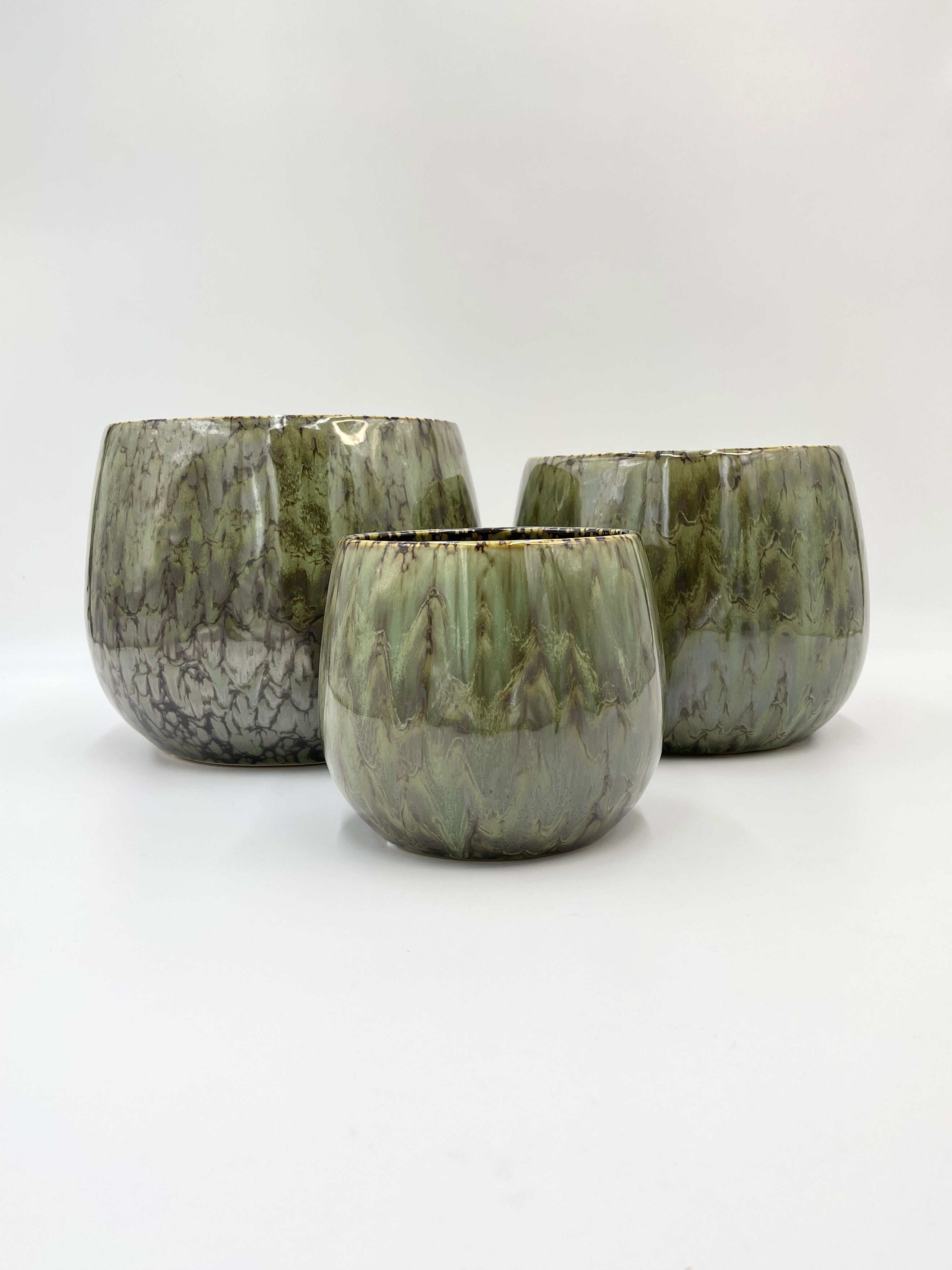 Odile Handmade Ceramic Plant Pots, Green