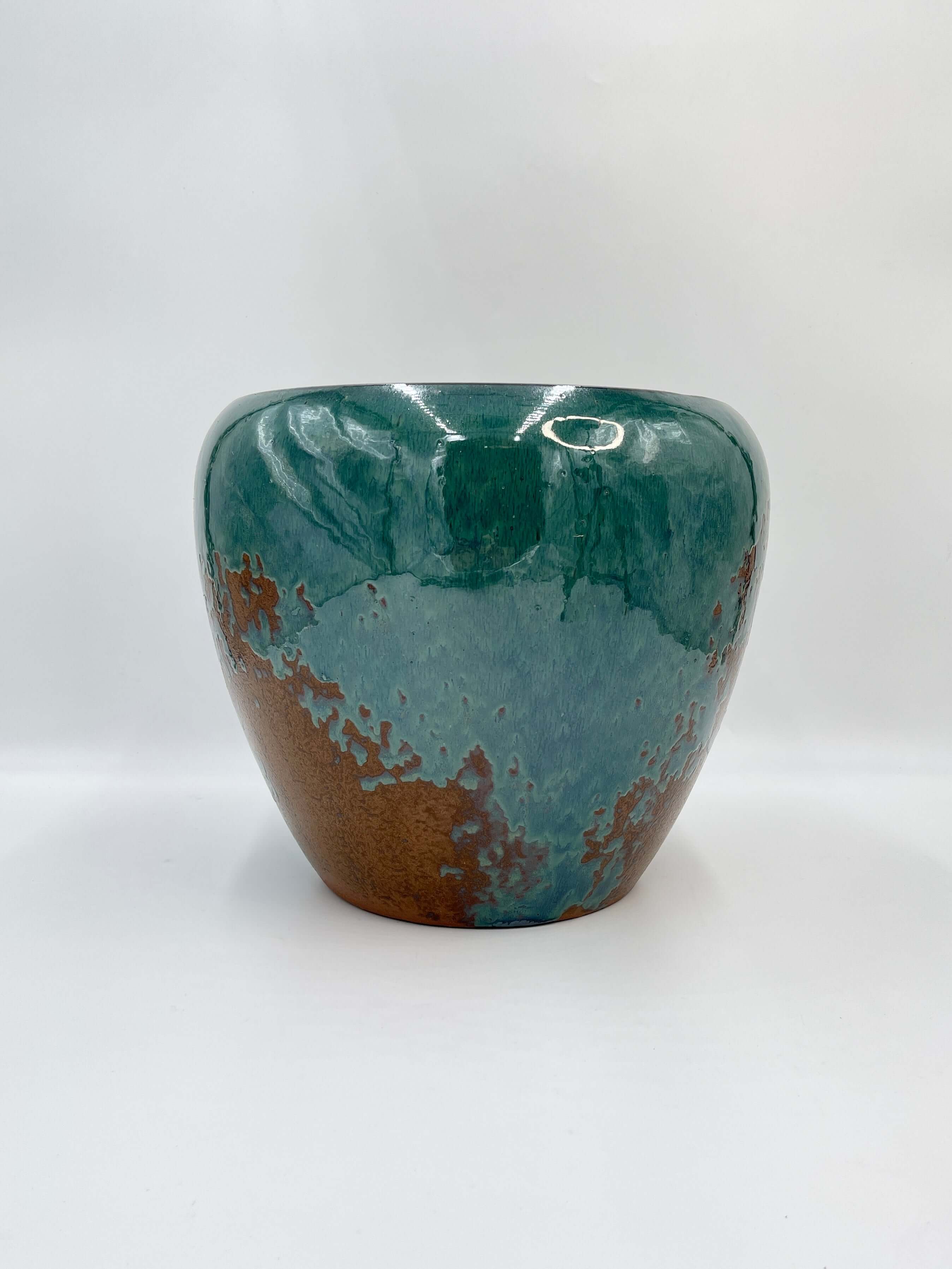 Handmade Mystic Ceramic Indoor, Outdoor  Pot, D32cm,Turquoise