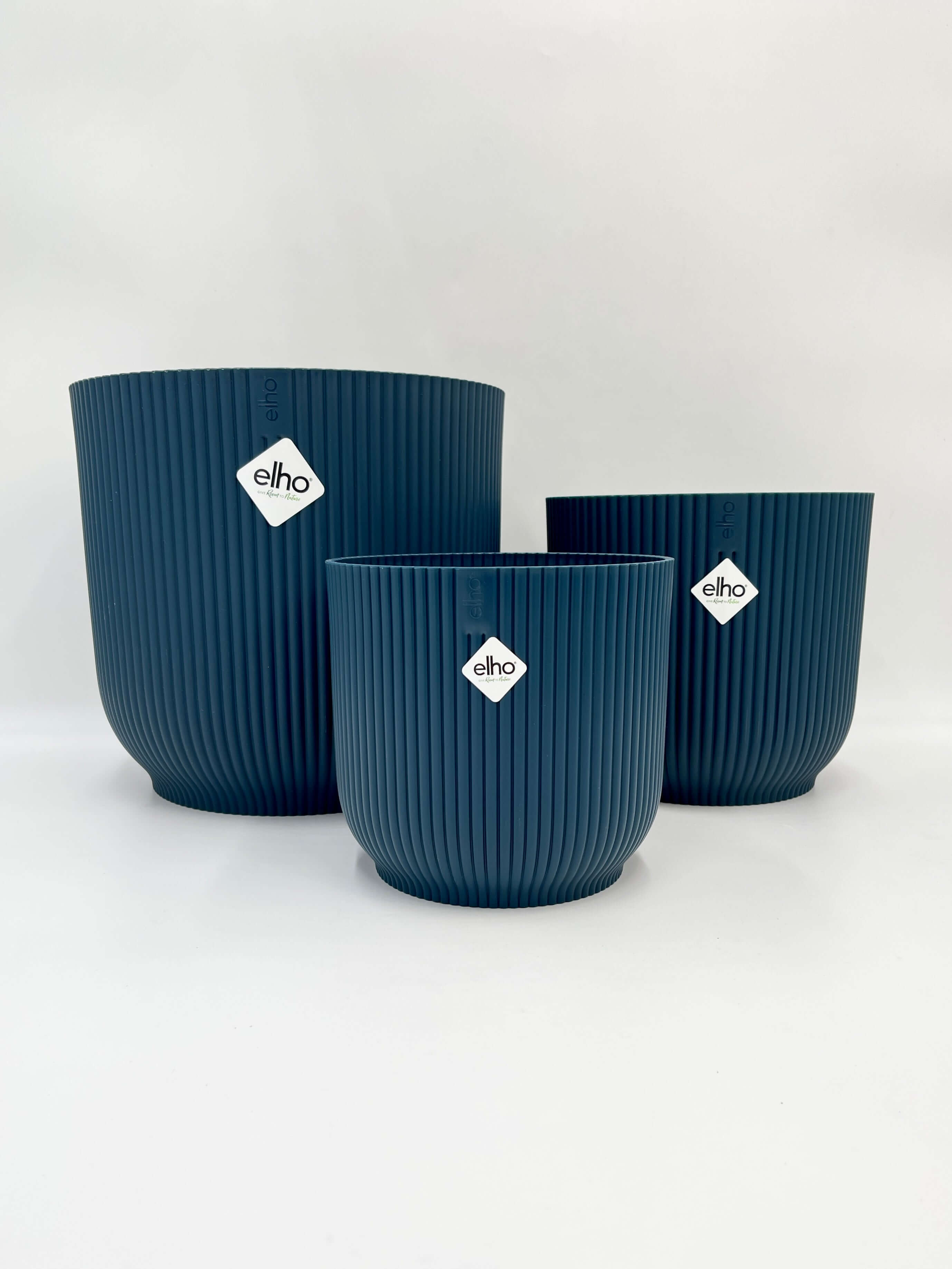 Vibes Fold Round Plant Pots, Deep Blue, Recycled Plastic