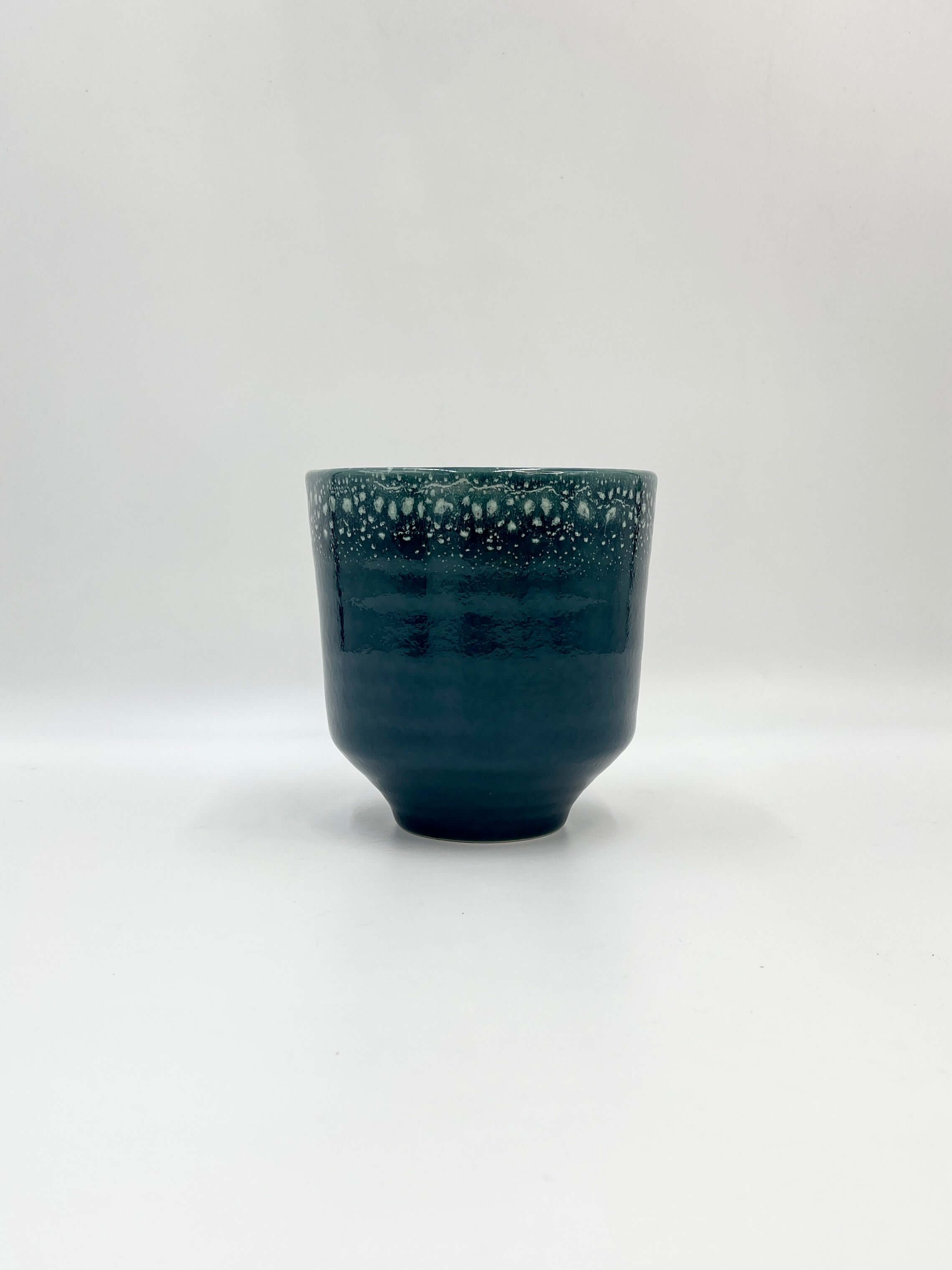 Handmade Otis Plant Pot, D16cm, Petrol Blue