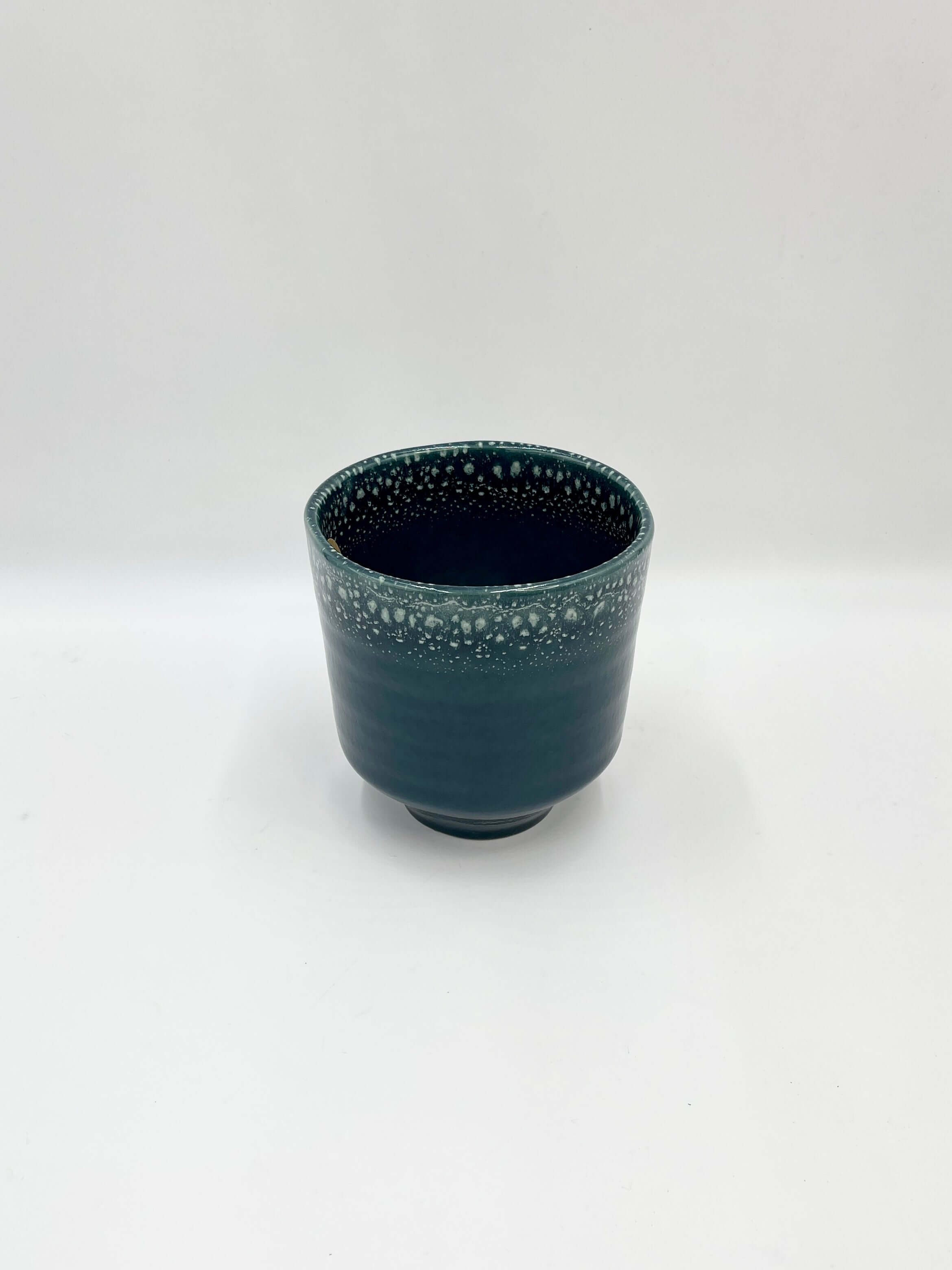 Handmade Otis Plant Pot, D16cm, Petrol Blue