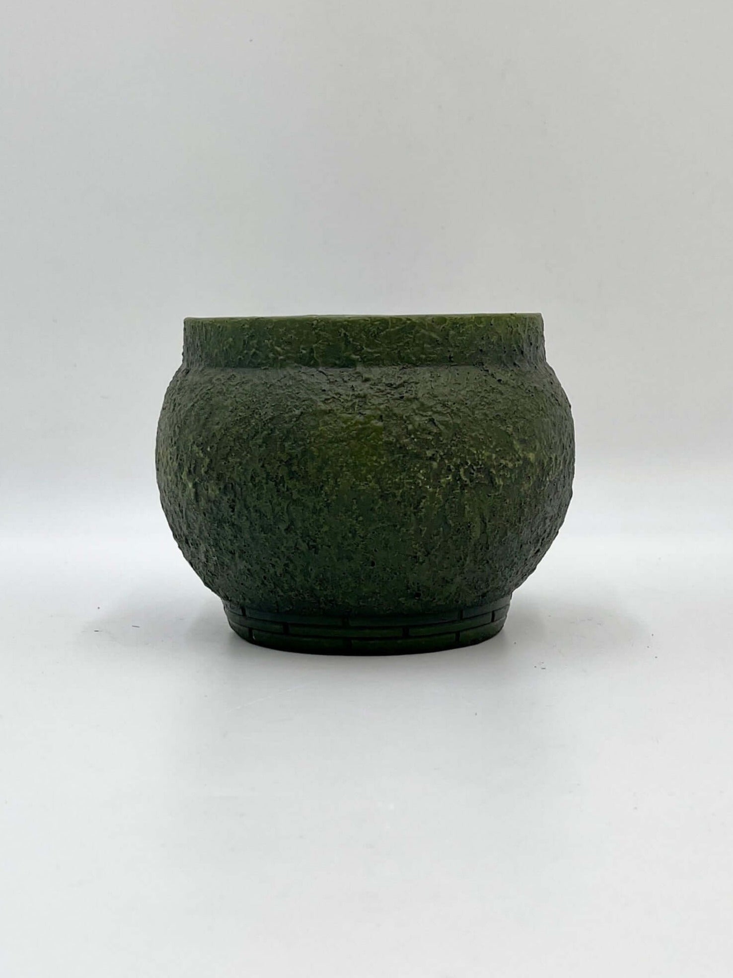 Handmade Lola Indoor Plant Pot, Concrete, 14cm Deep Green