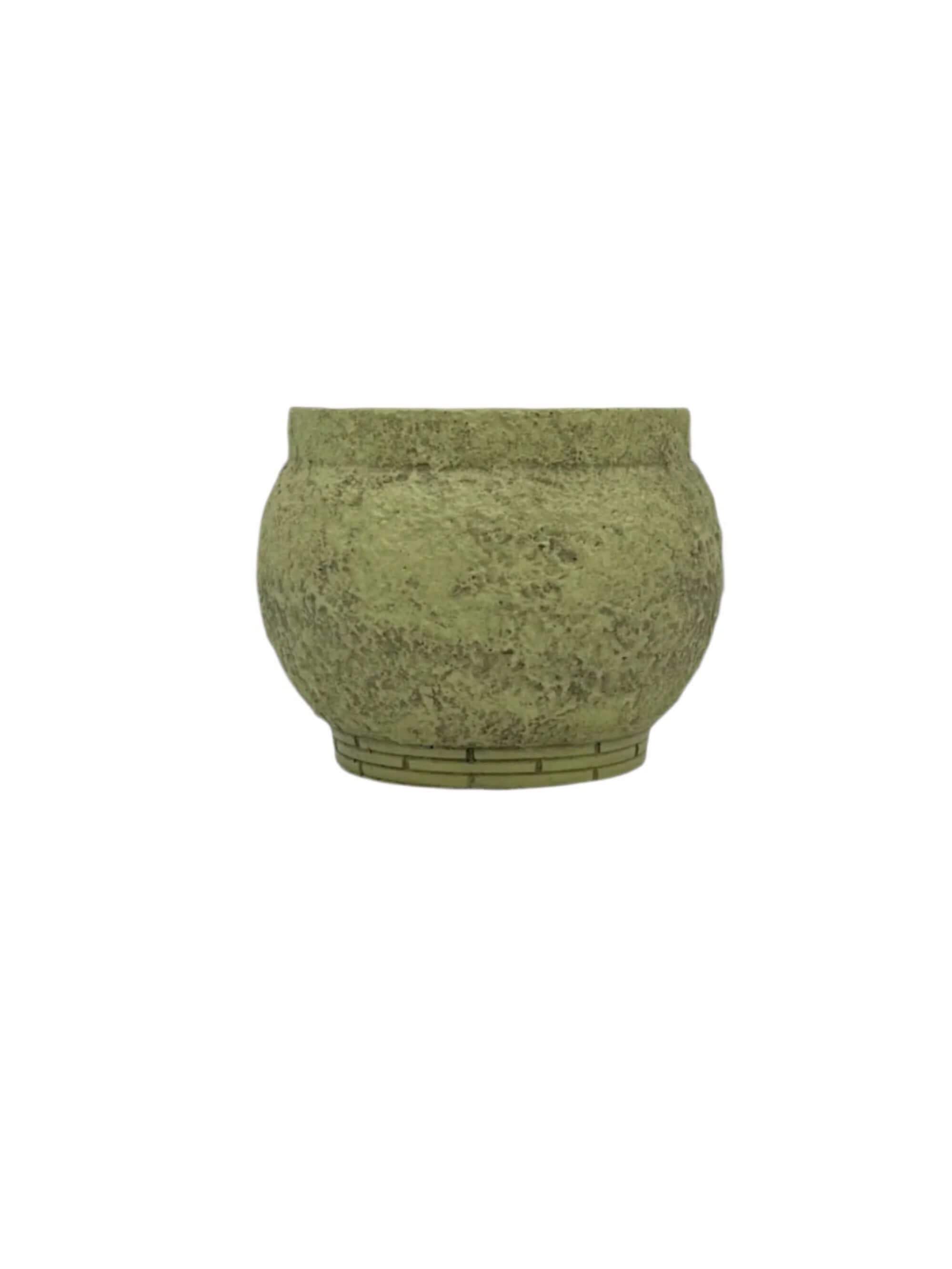 Handmade Lola Indoor Plant Pot, Concrete, Light Green