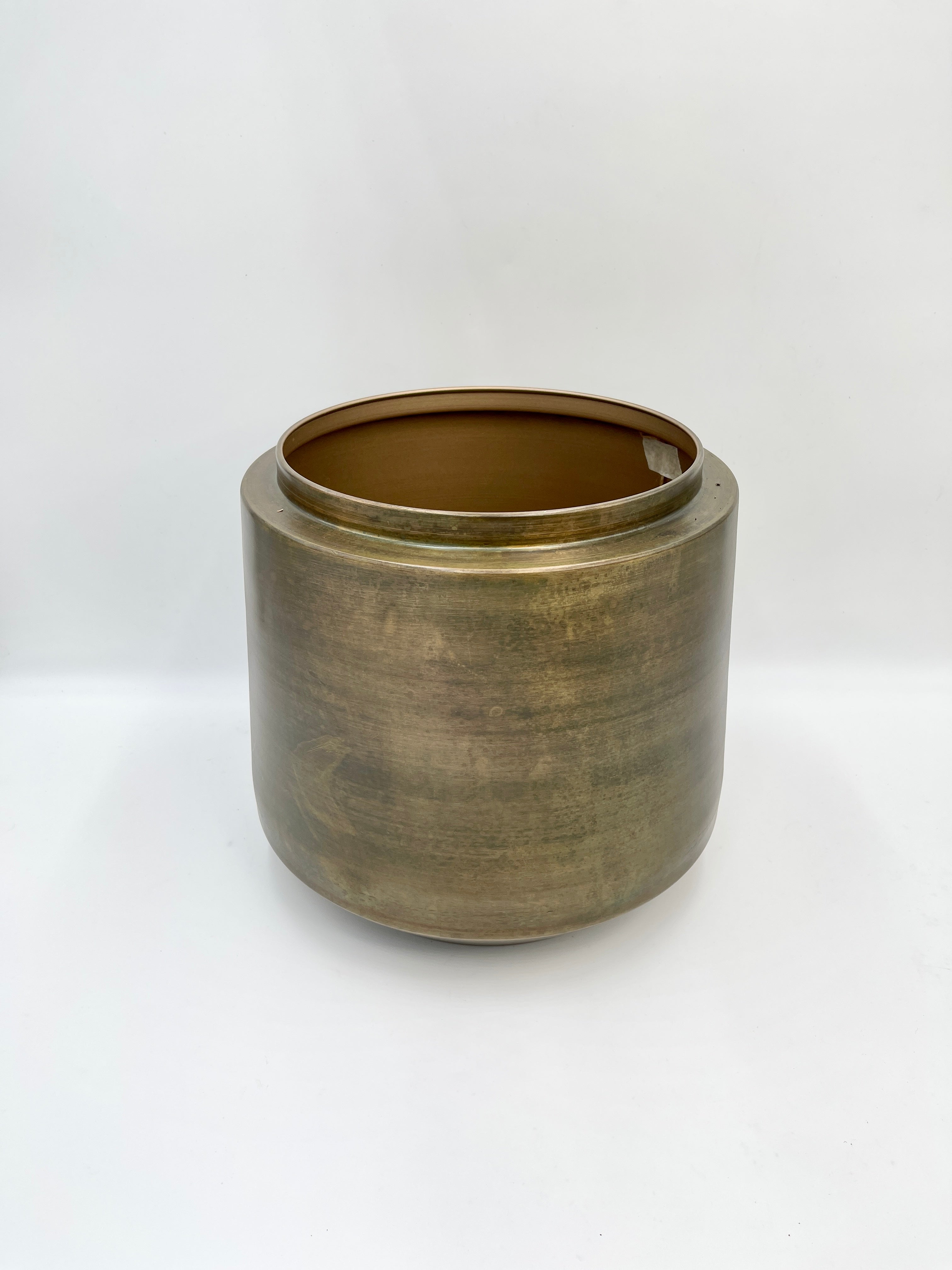 Handmade Indigo Metal Pots, Vintage Gold