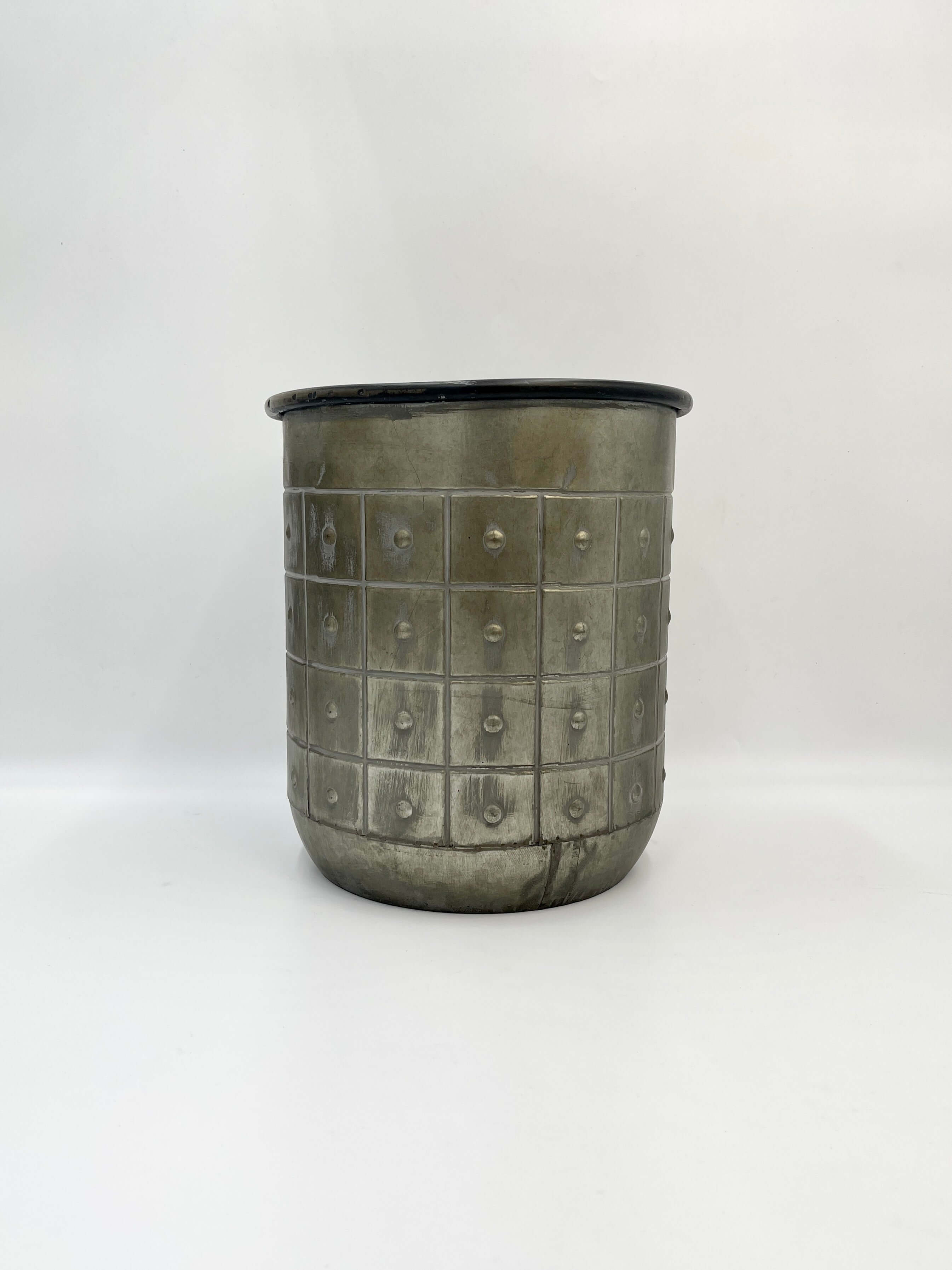 Tobi Large Metal Plant Pots, Lead, Handmade