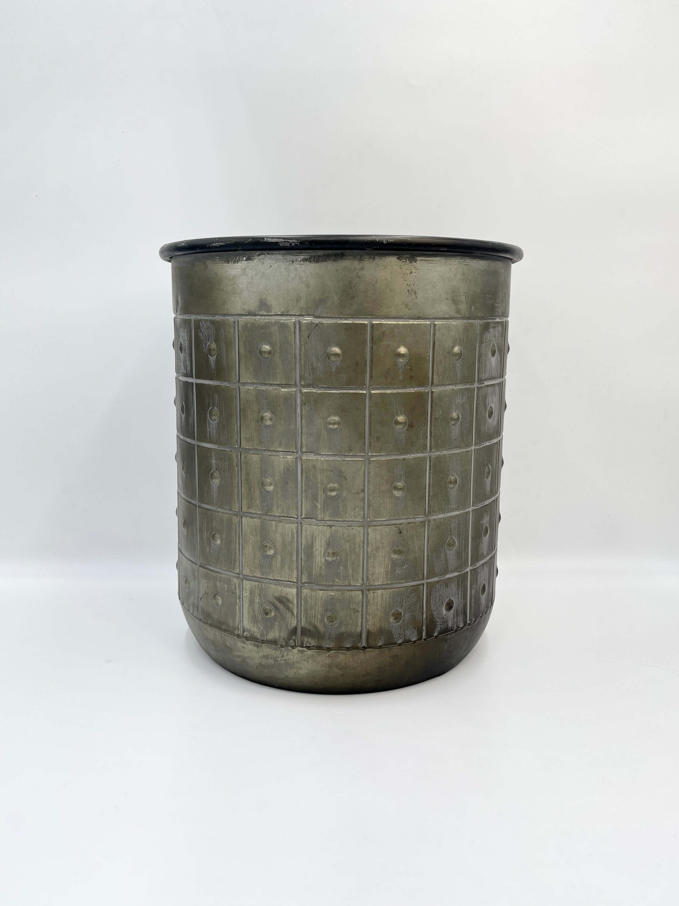 Tobi Large Metal Plant Pots, Lead, Handmade