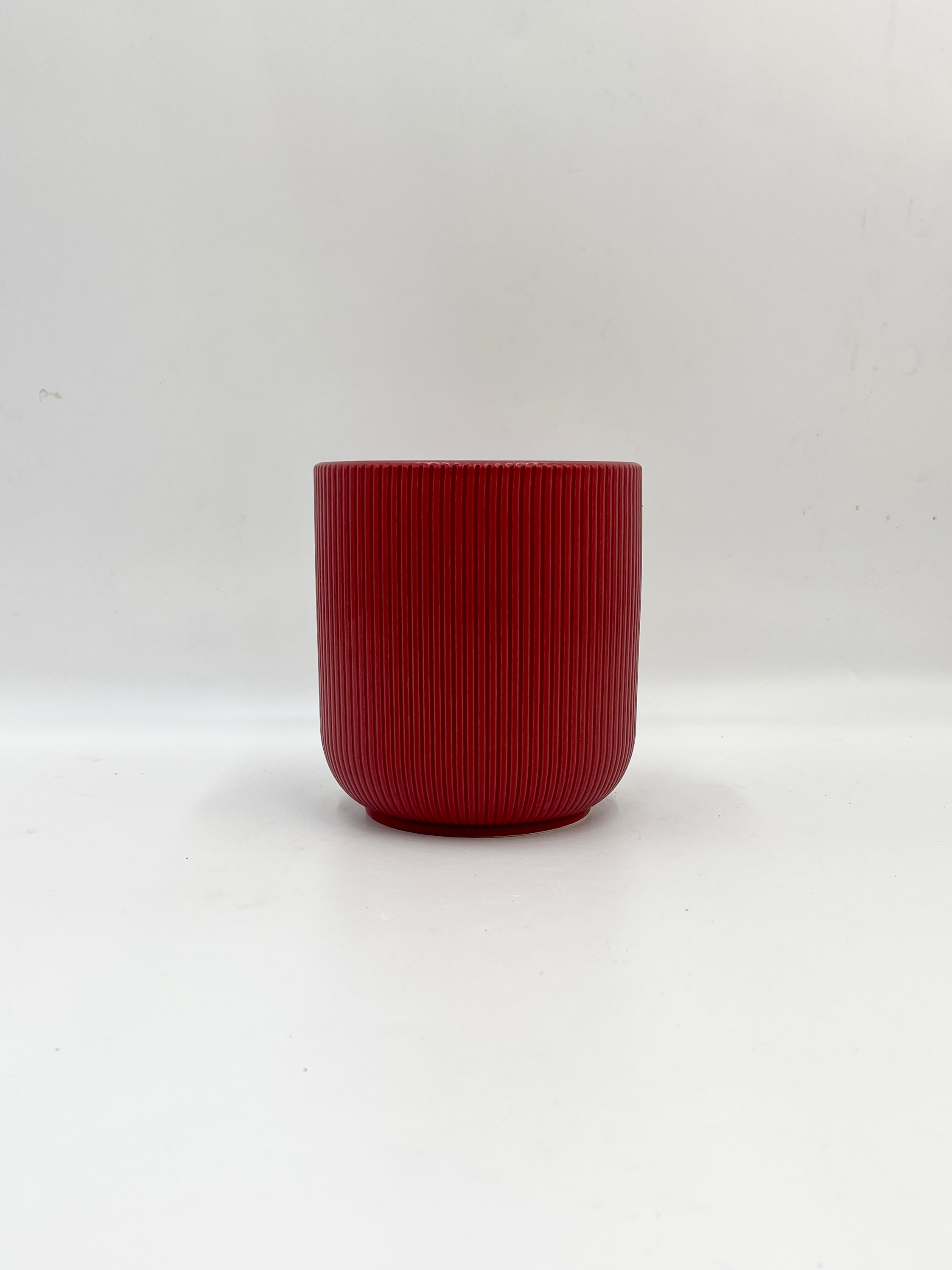  Red Ceramic Plant Pot - Lava D14cm