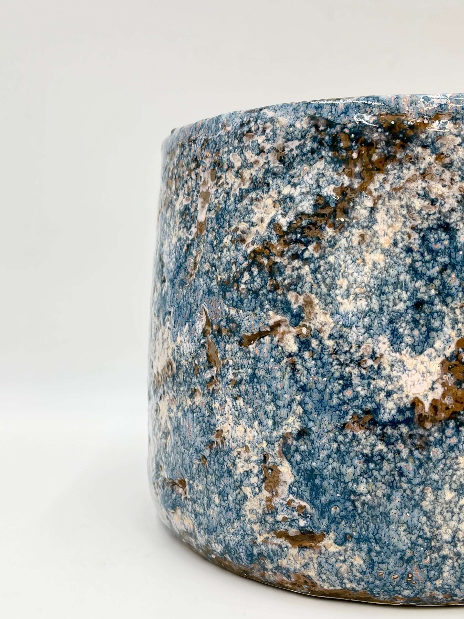 Blue Glazed Ceramic Plant Pot - Masha Kobalt - Multiple Sizes
