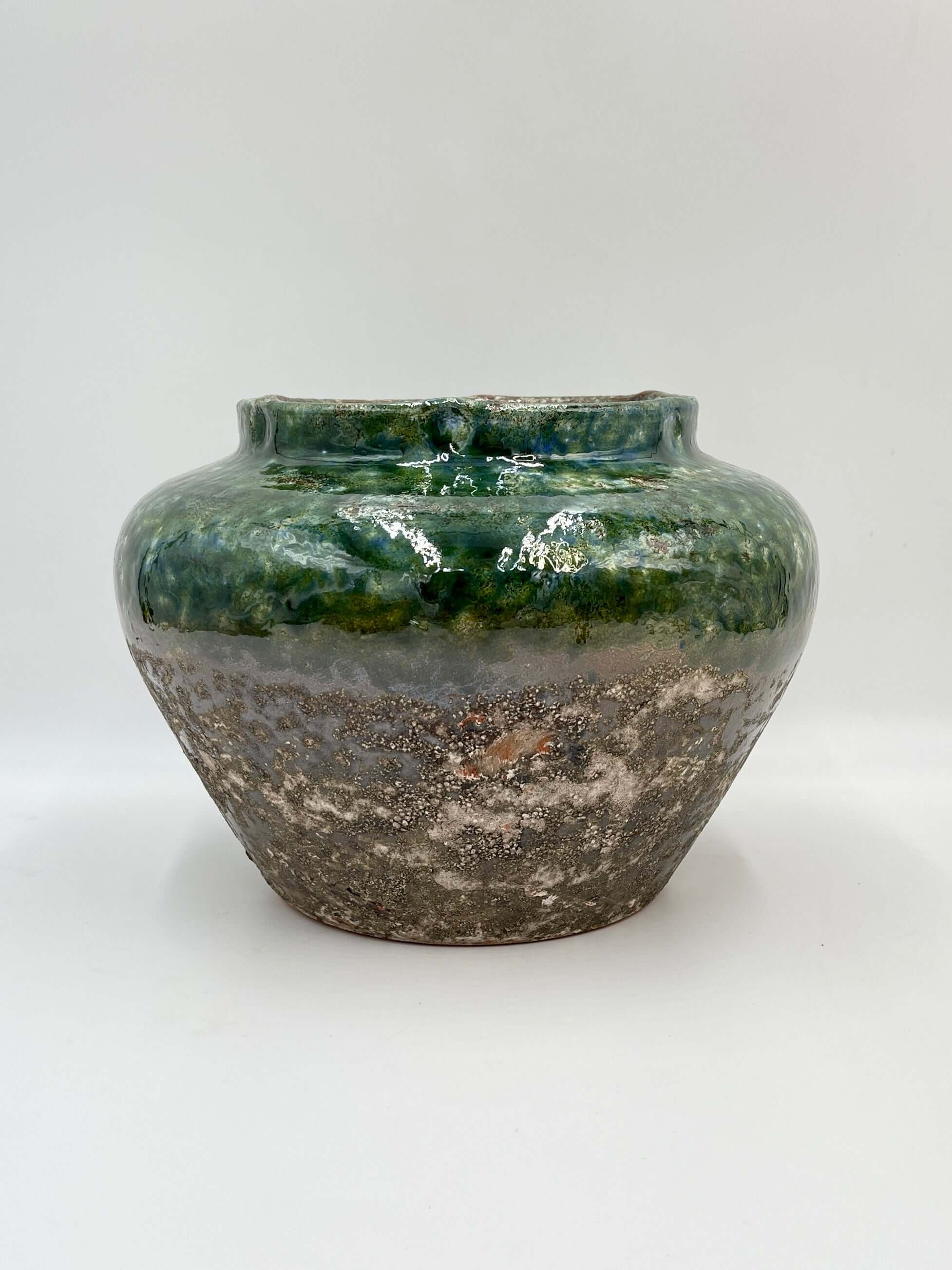 Retro Green Houseplant Pot - Lindy Jar - Handmade - H28cm