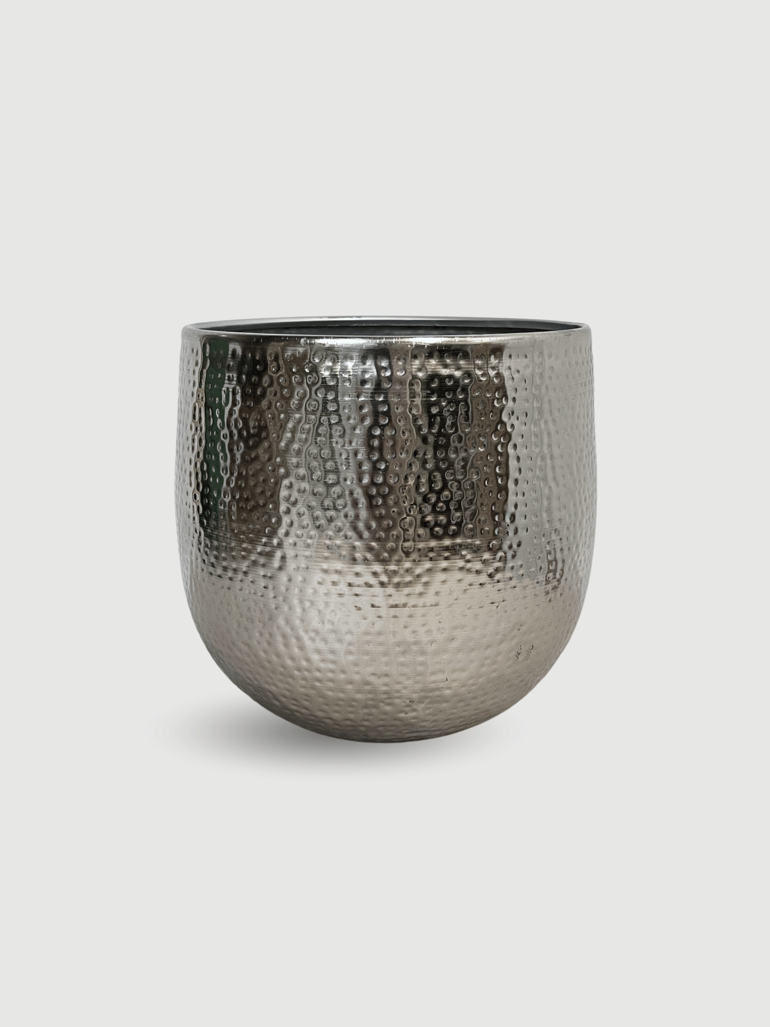 Ribbed Metal Plant Pot Silver, Kristy, In Multiple Sizes
