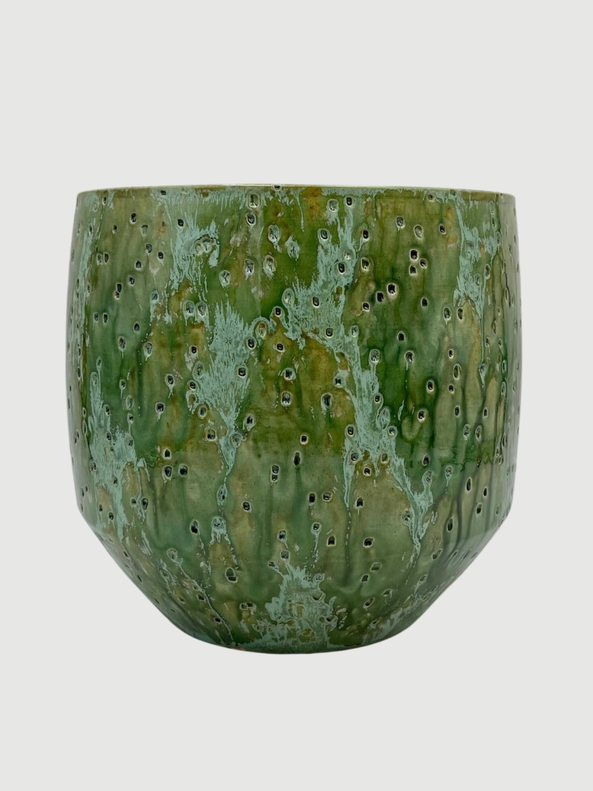 Handmade Ceramic Harris Pots, Green, Retro House Plant Pot in Multiple Sizes