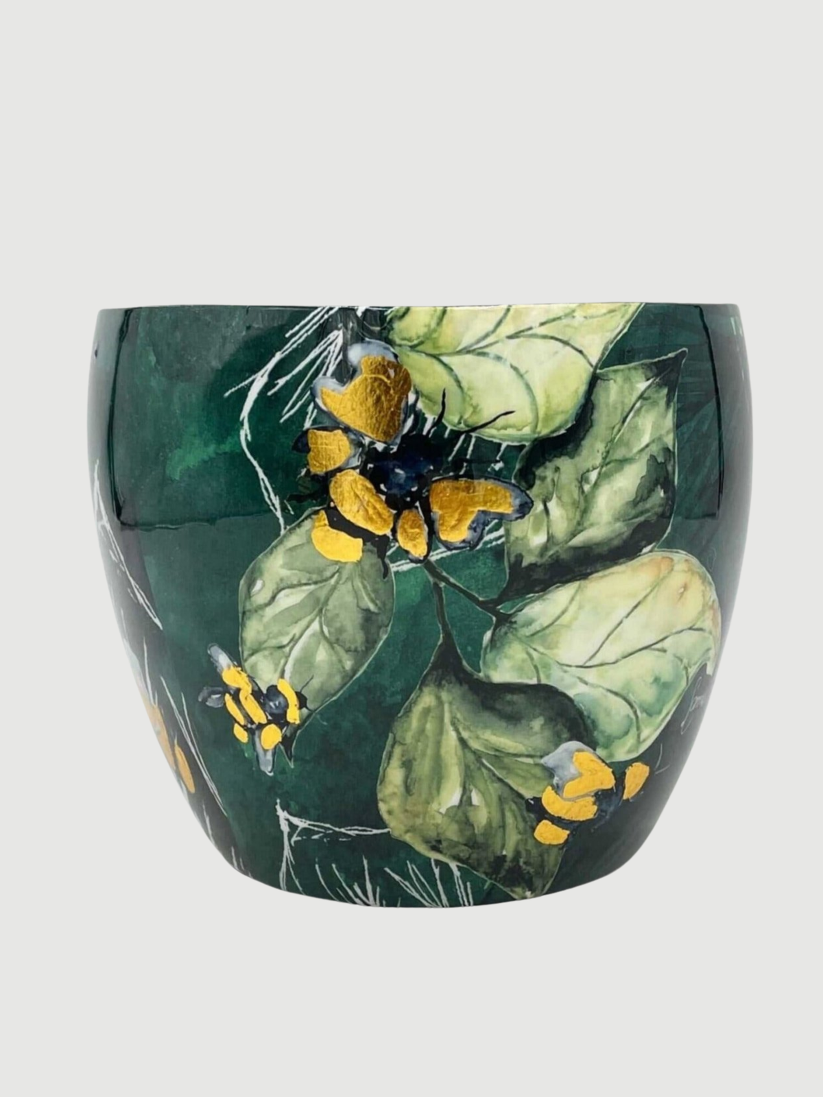 Bee Green, Metal Plant Pots by Lammie, House Plant Pot in Multiple Sizes