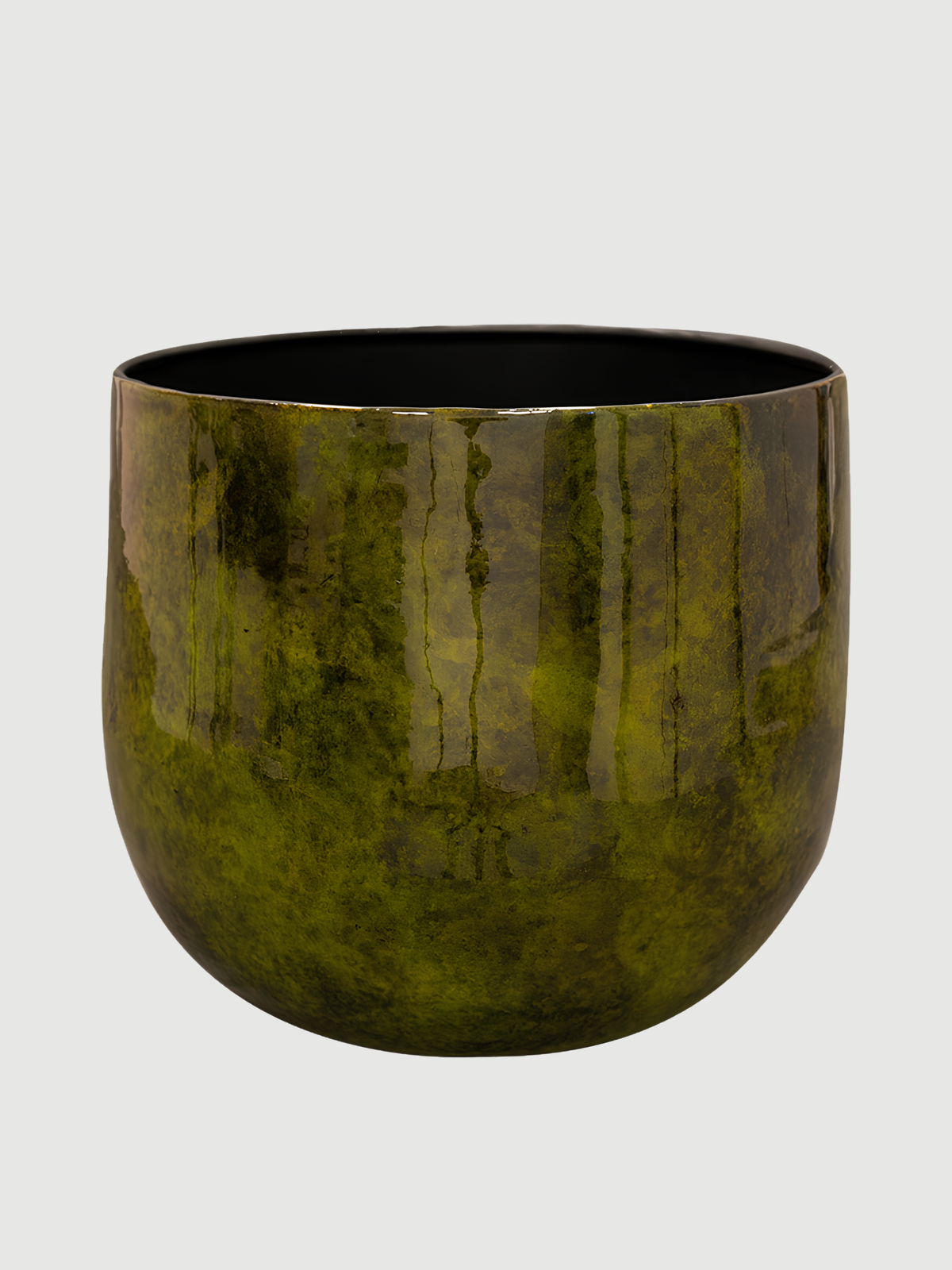 Green Plant Pot - Emmie Metal Pot - Yellow
