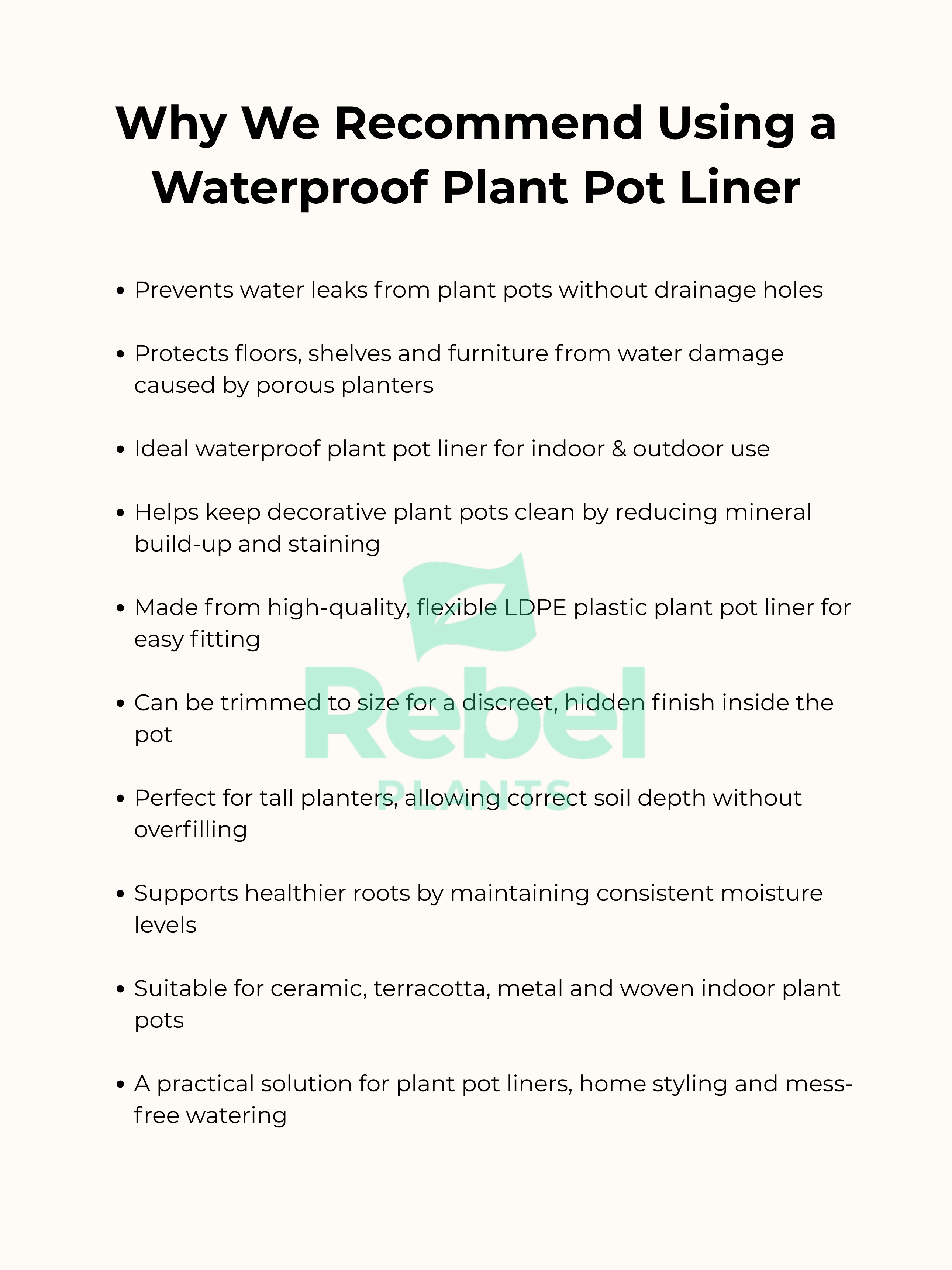 Plant Pot Liner 60cm x 45cm, Plant Pot Protector