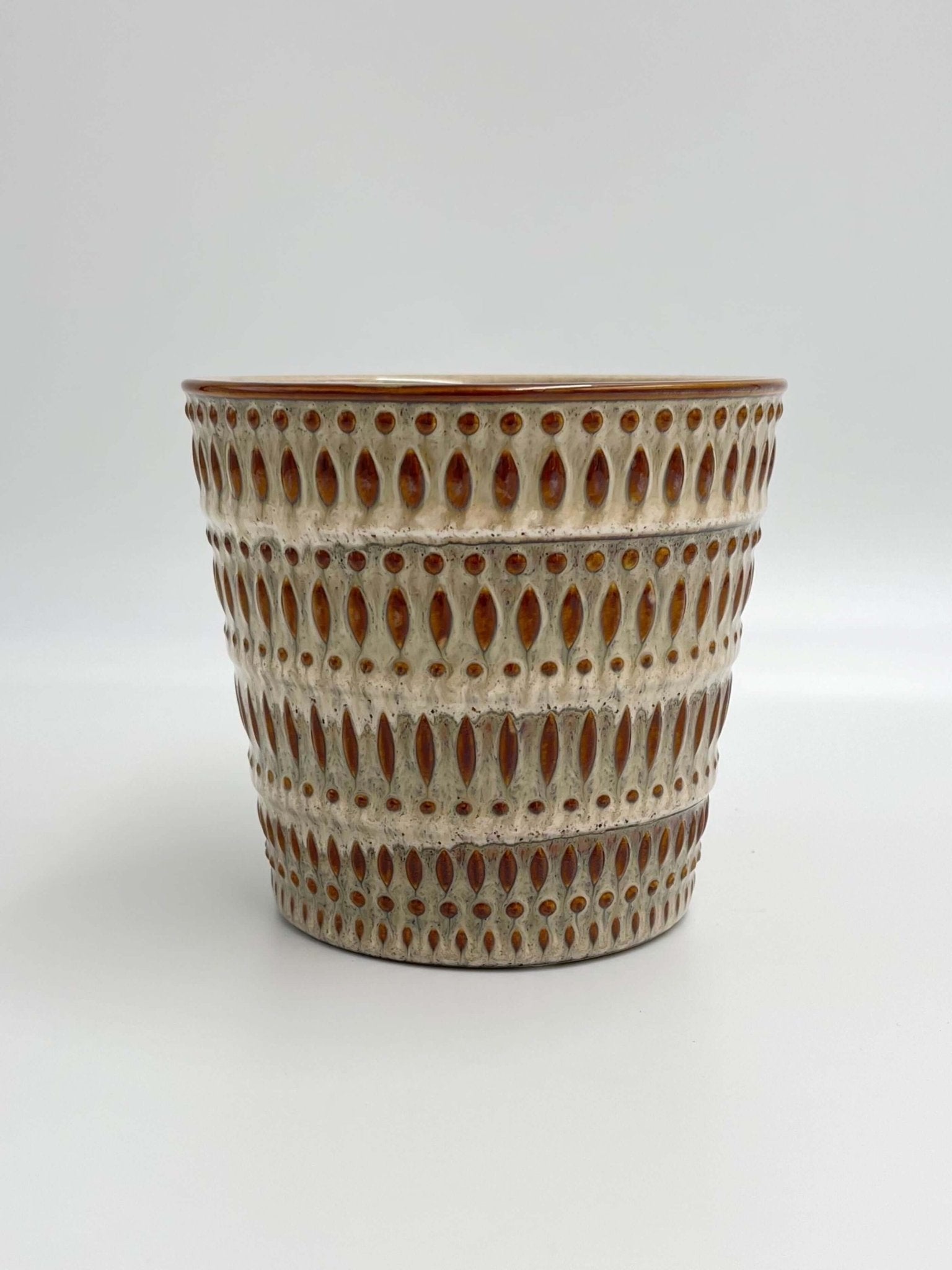 Avella Ceramic Plant Pots, Beige, D13cm