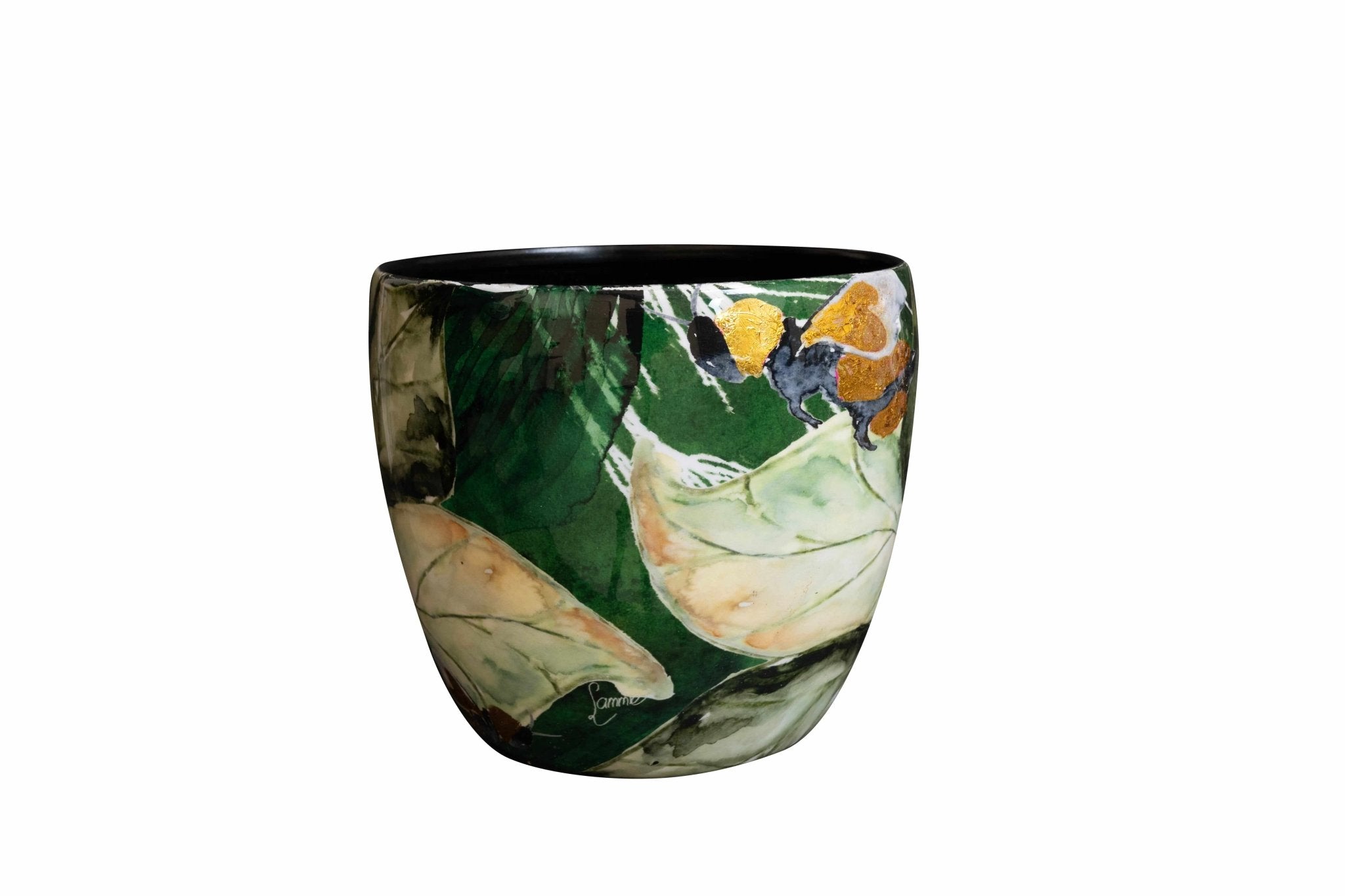 Bee Green, Metal Plant Pots by Lammie, House Plant Pot in Multiple Sizes