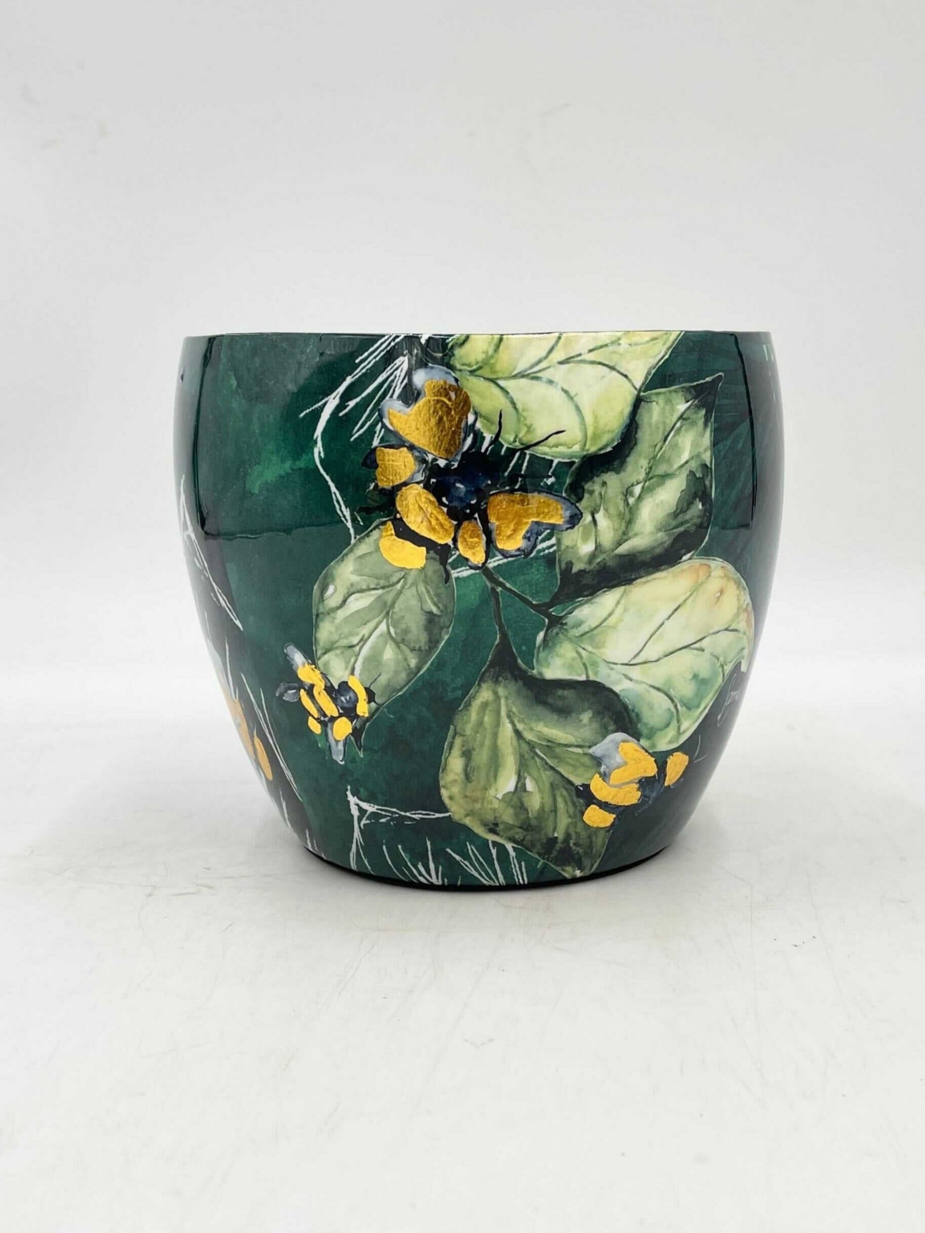 Bee Green Metal Plant Pots by Lammie, Handmade