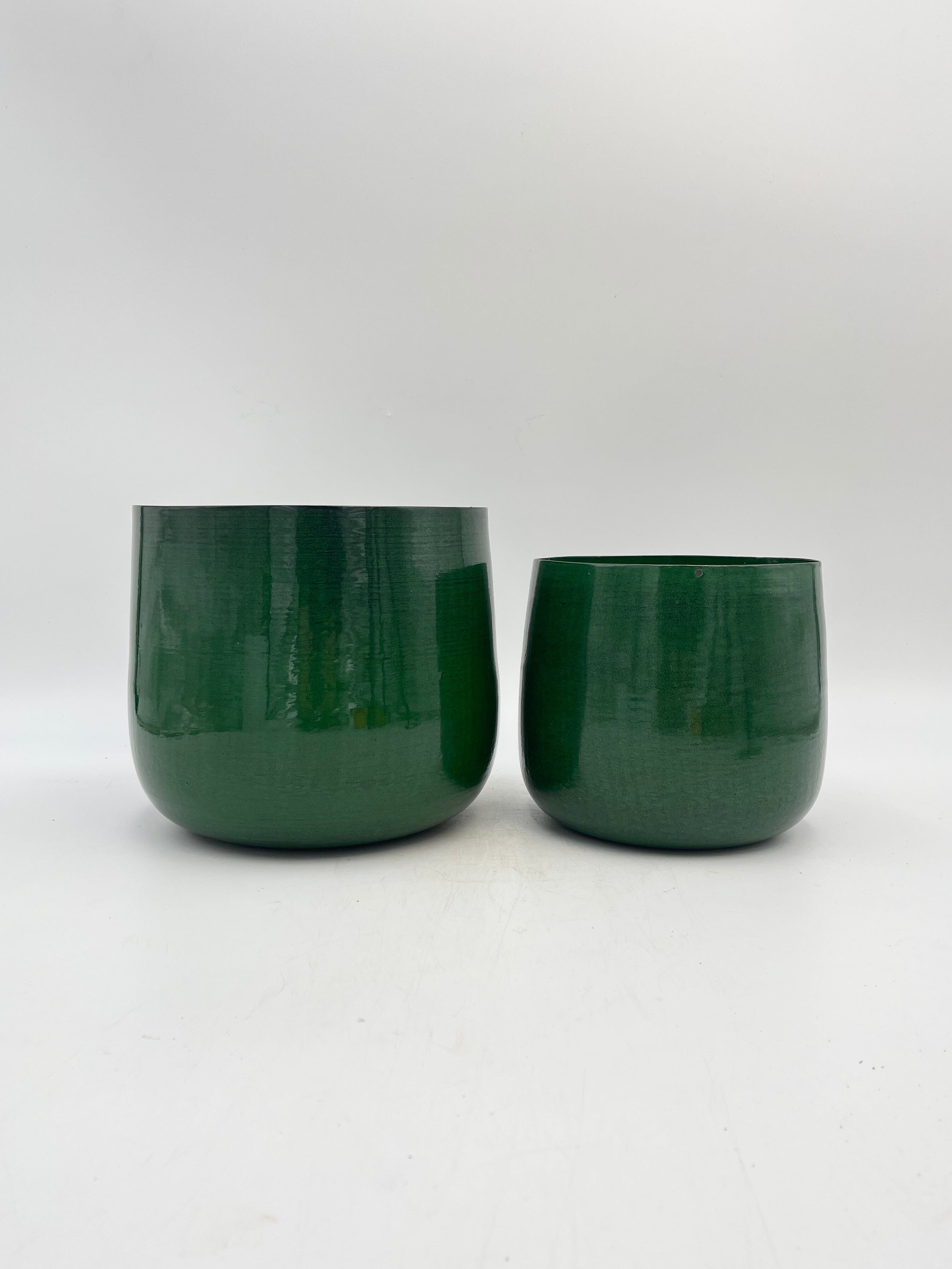 Benson Green Metal Plant Pots