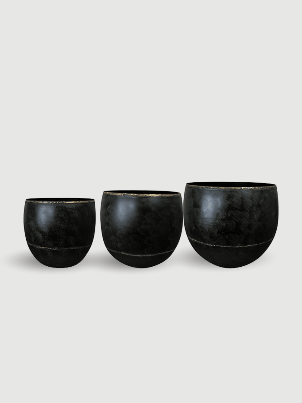 Black Plant Pot - Belia Vintage Metal Pot - Multiple Sizes