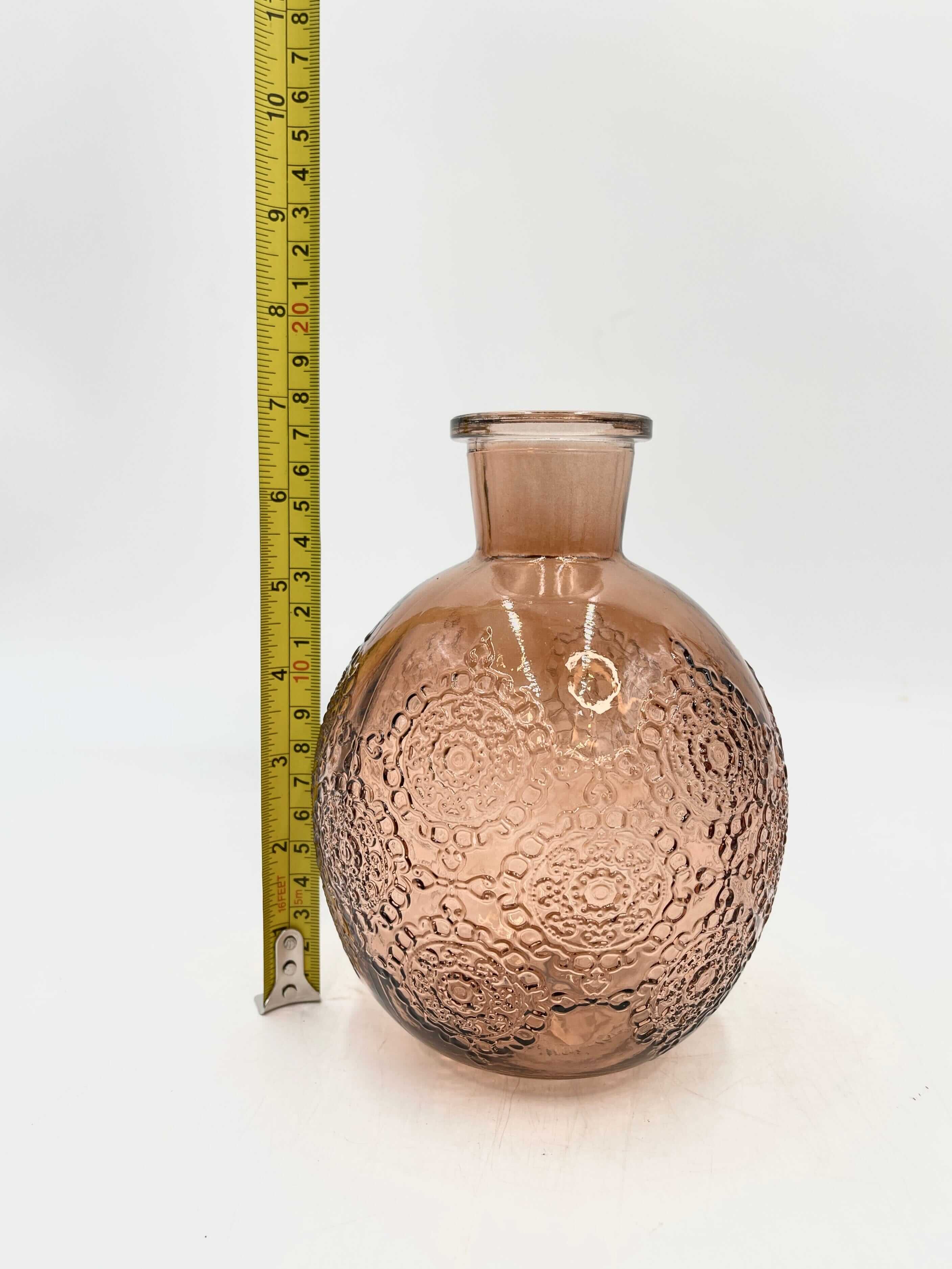 Bologna Orange Glass Bottle, H17cm