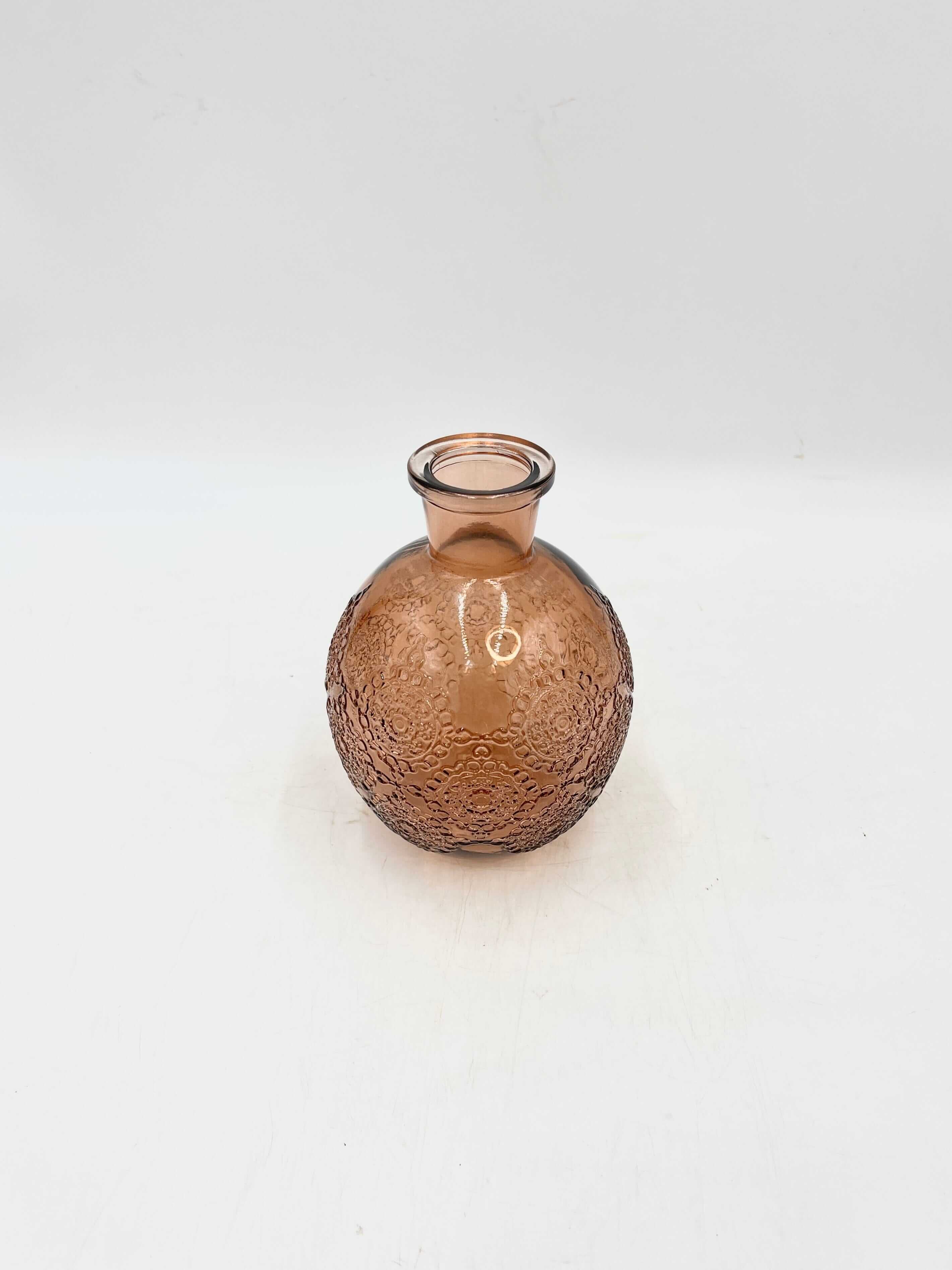 Bologna Orange Glass Bottle, H17cm