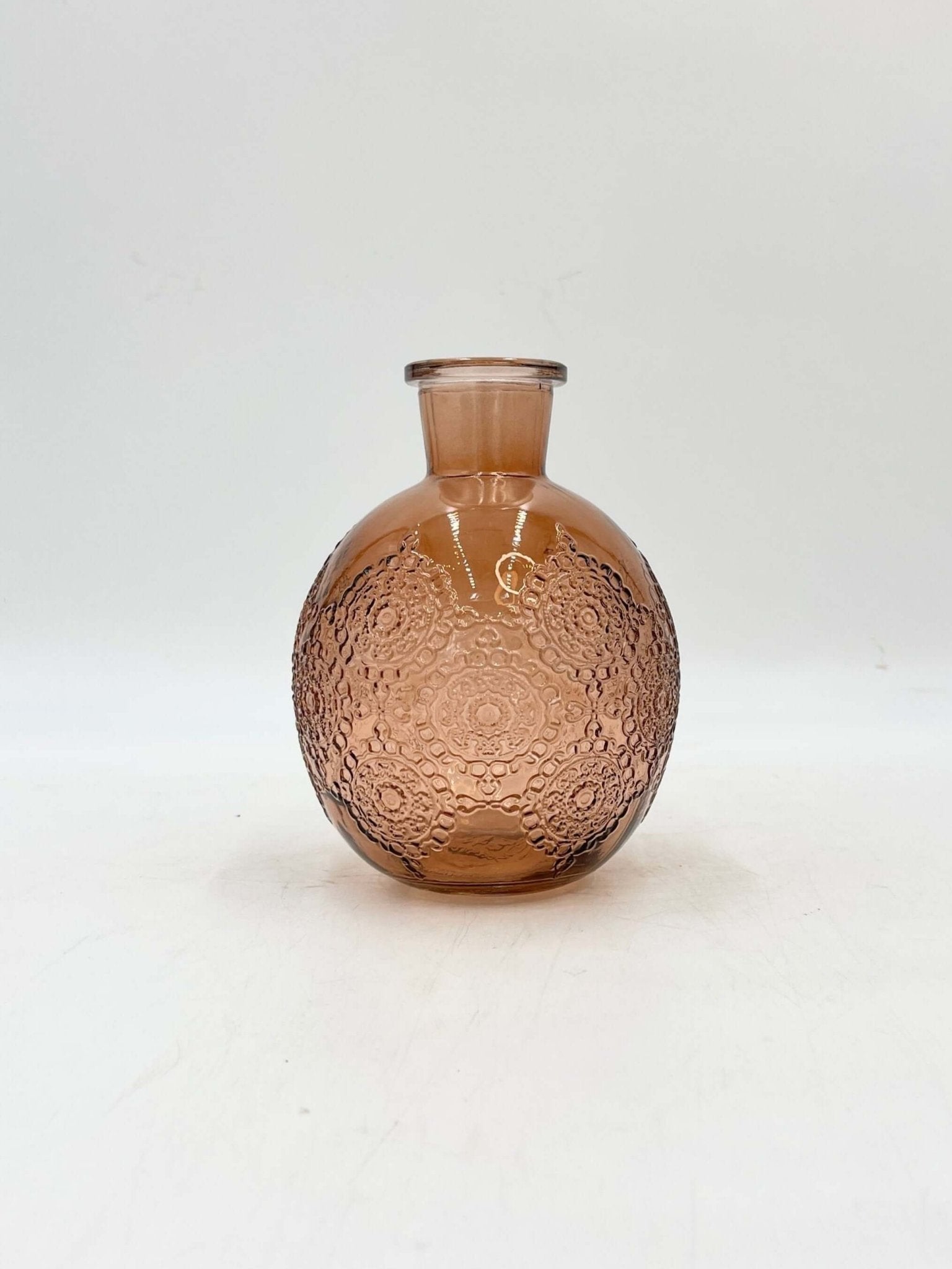 Bologna Orange Glass Bottle, H17cm Vase