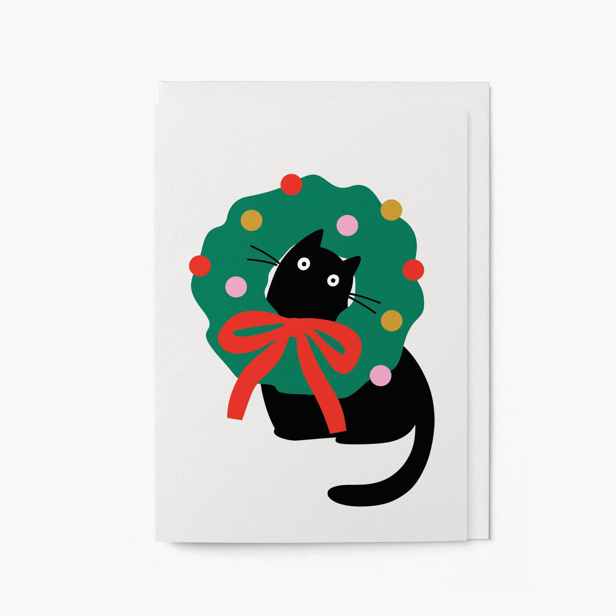 Cat in Wreath - Christmas card - Rebel Plants