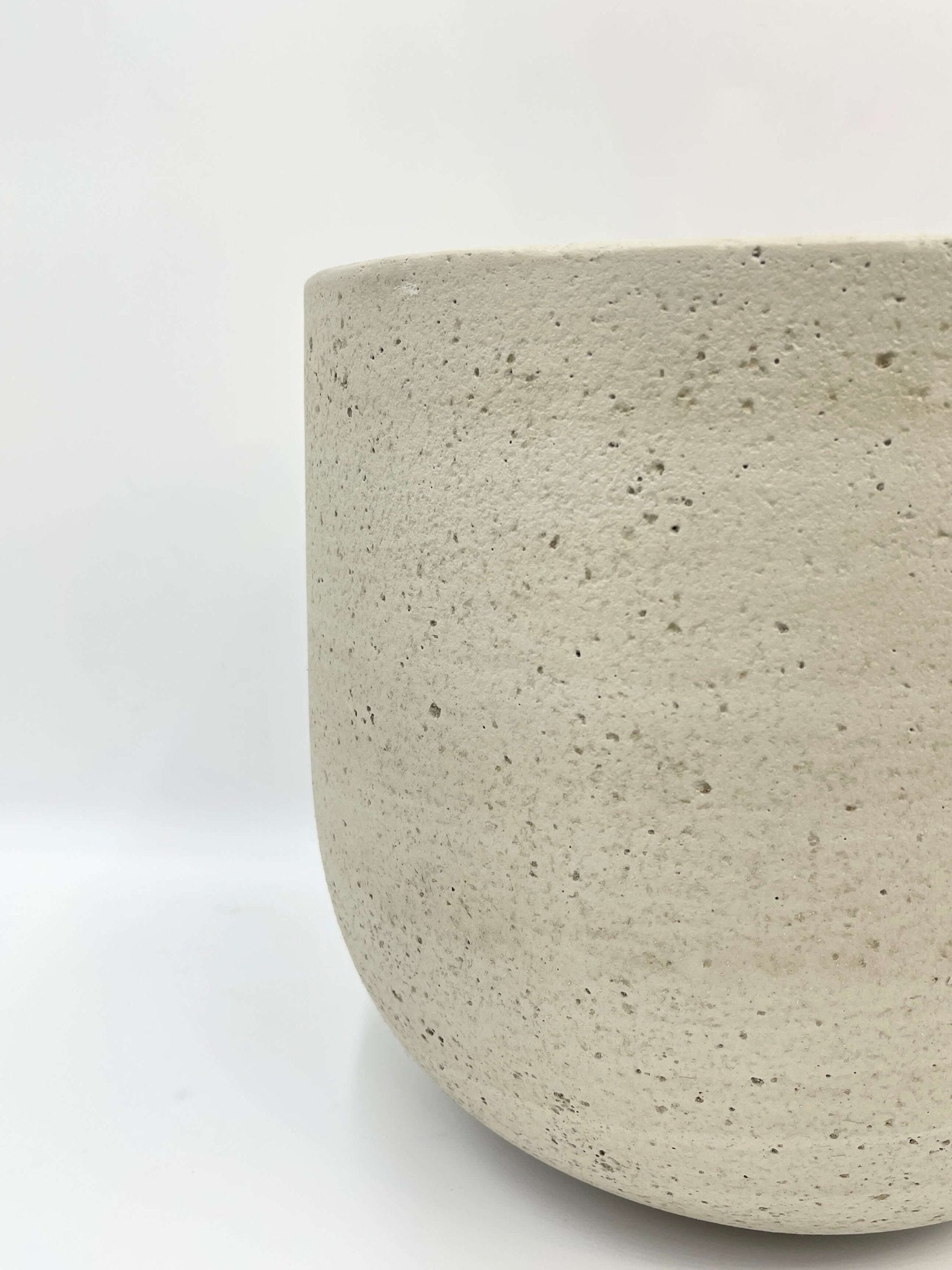 Cement Plant Pot Cody, Beige, D30cm, Indoor & Outdoor