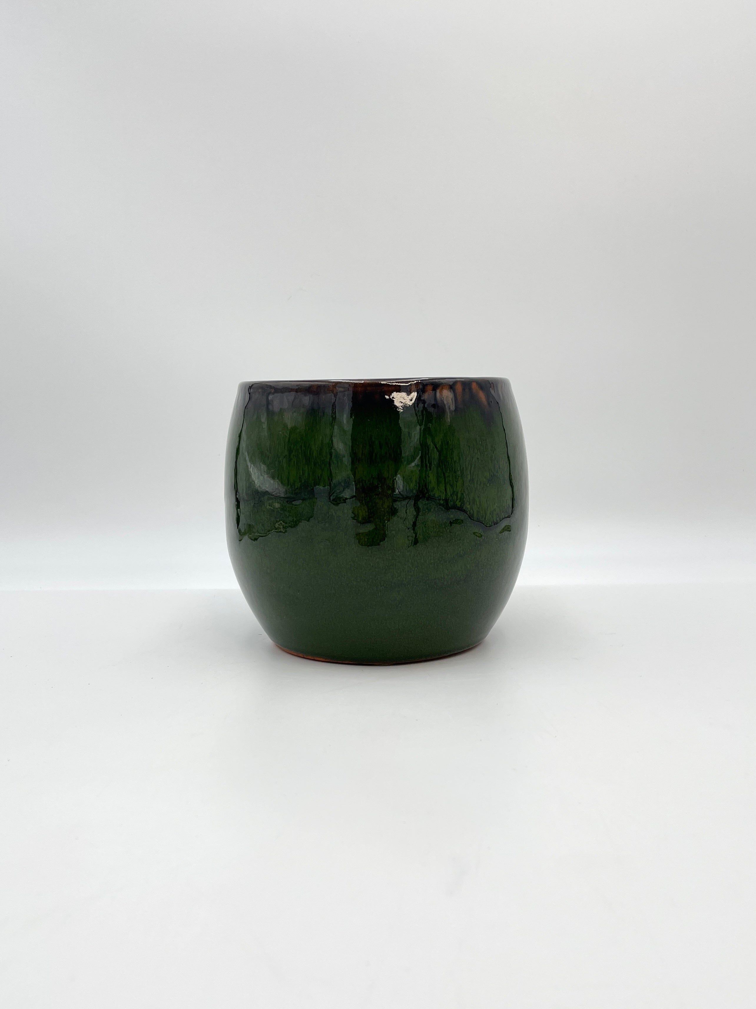 Charlotte Ceramic Plant Pots, Emerald Green, Handmade