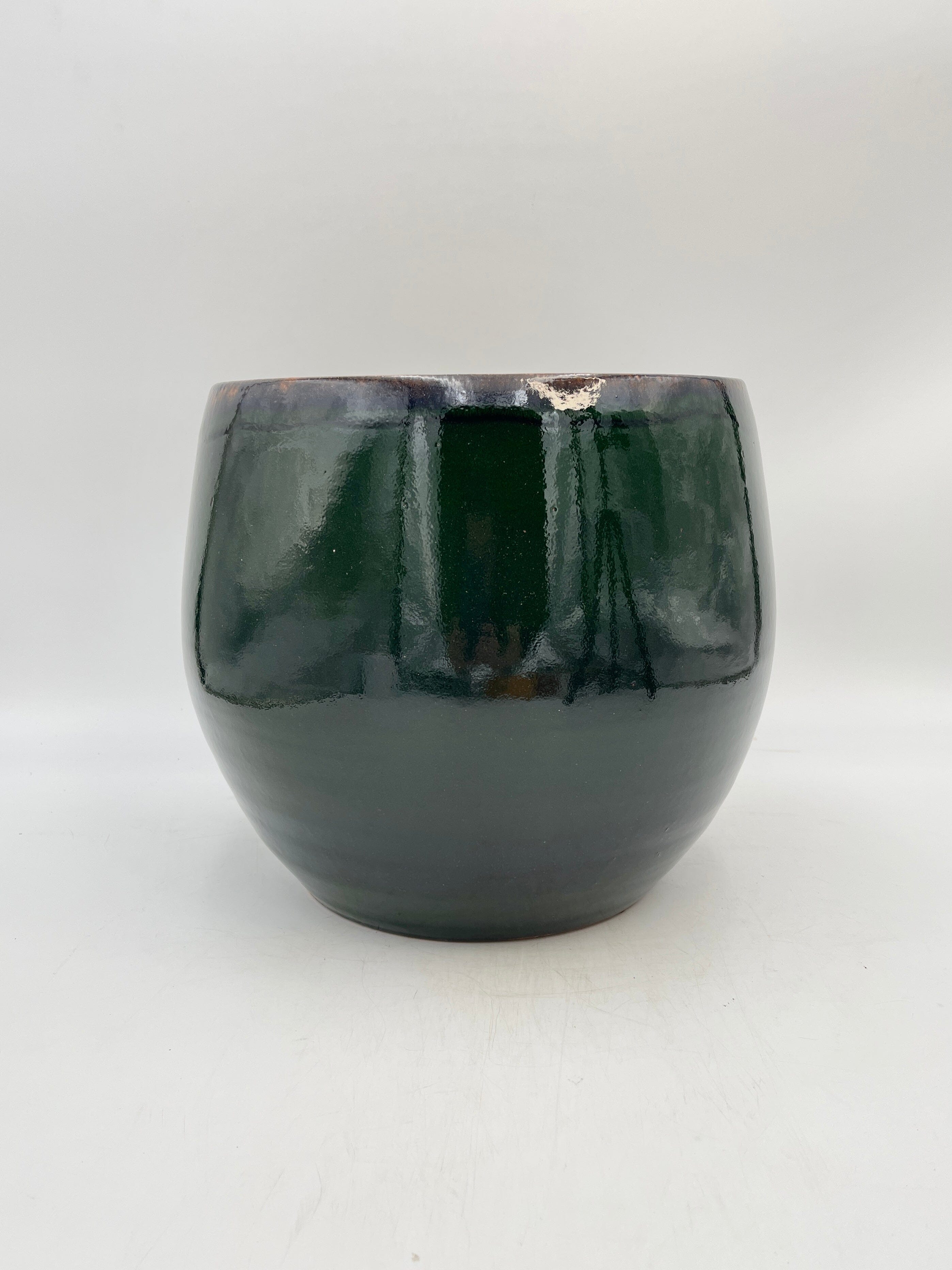 Charlotte Ceramic Plant Pots, Emerald Green, Handmade