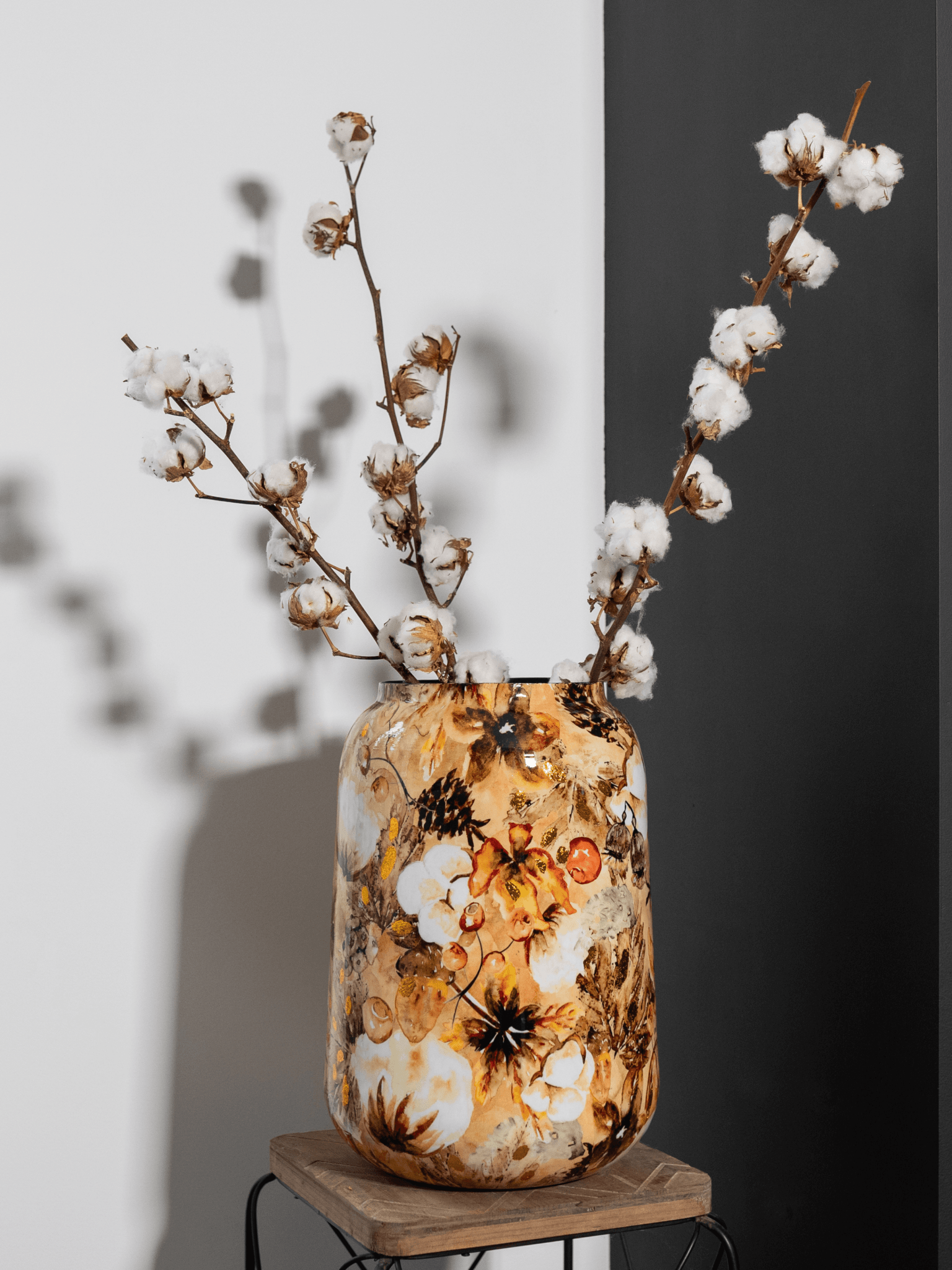 Dried Cotton Branches, Natural Colour