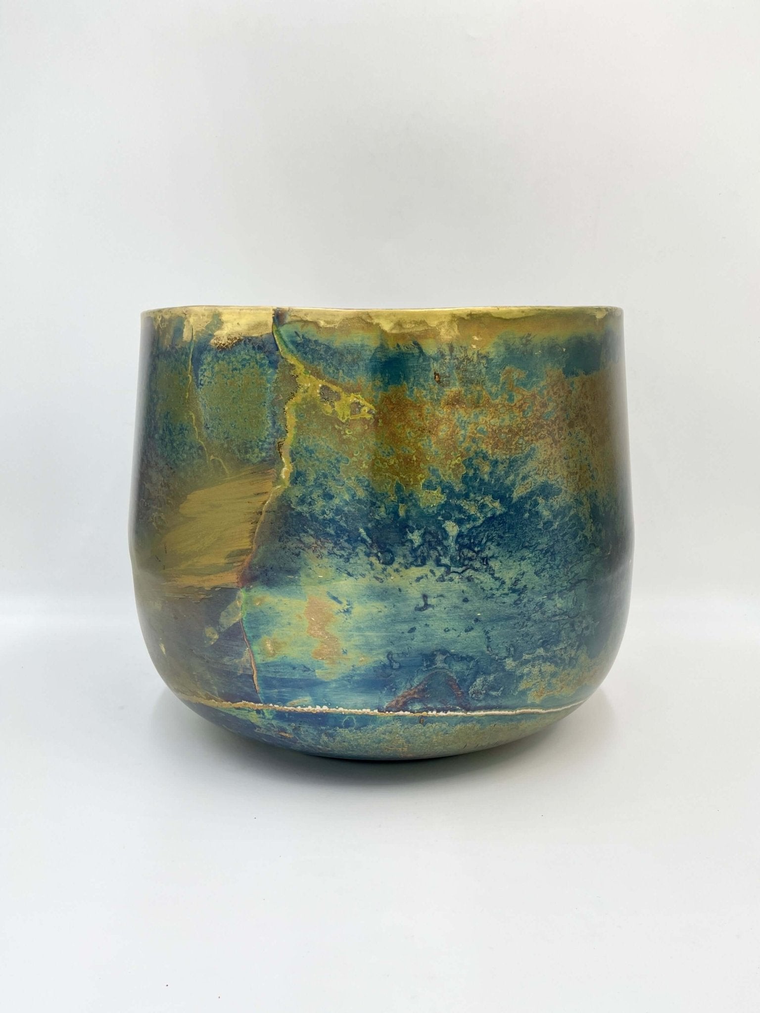 Elisa Metal Indoor Plant Pots, Old Green, XL, 29cm - 44cm