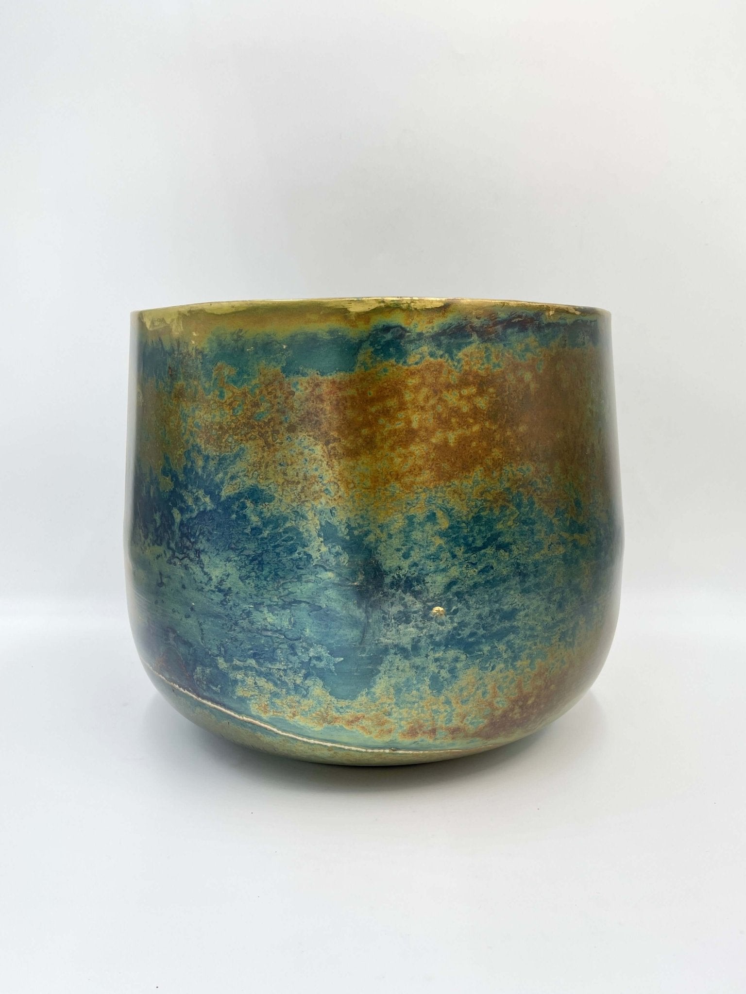 Elisa Metal Indoor Plant Pots, Old Green, XL, 29cm - 44cm