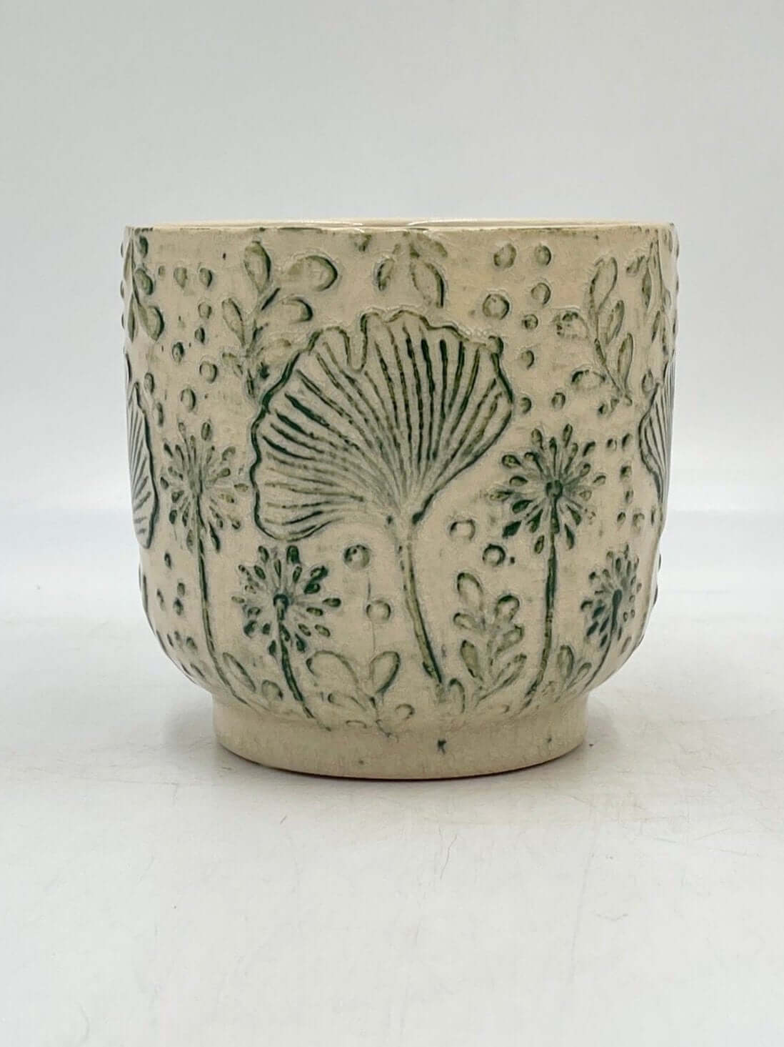 Emilia Ceramic Plant Pots, Green, Handmade