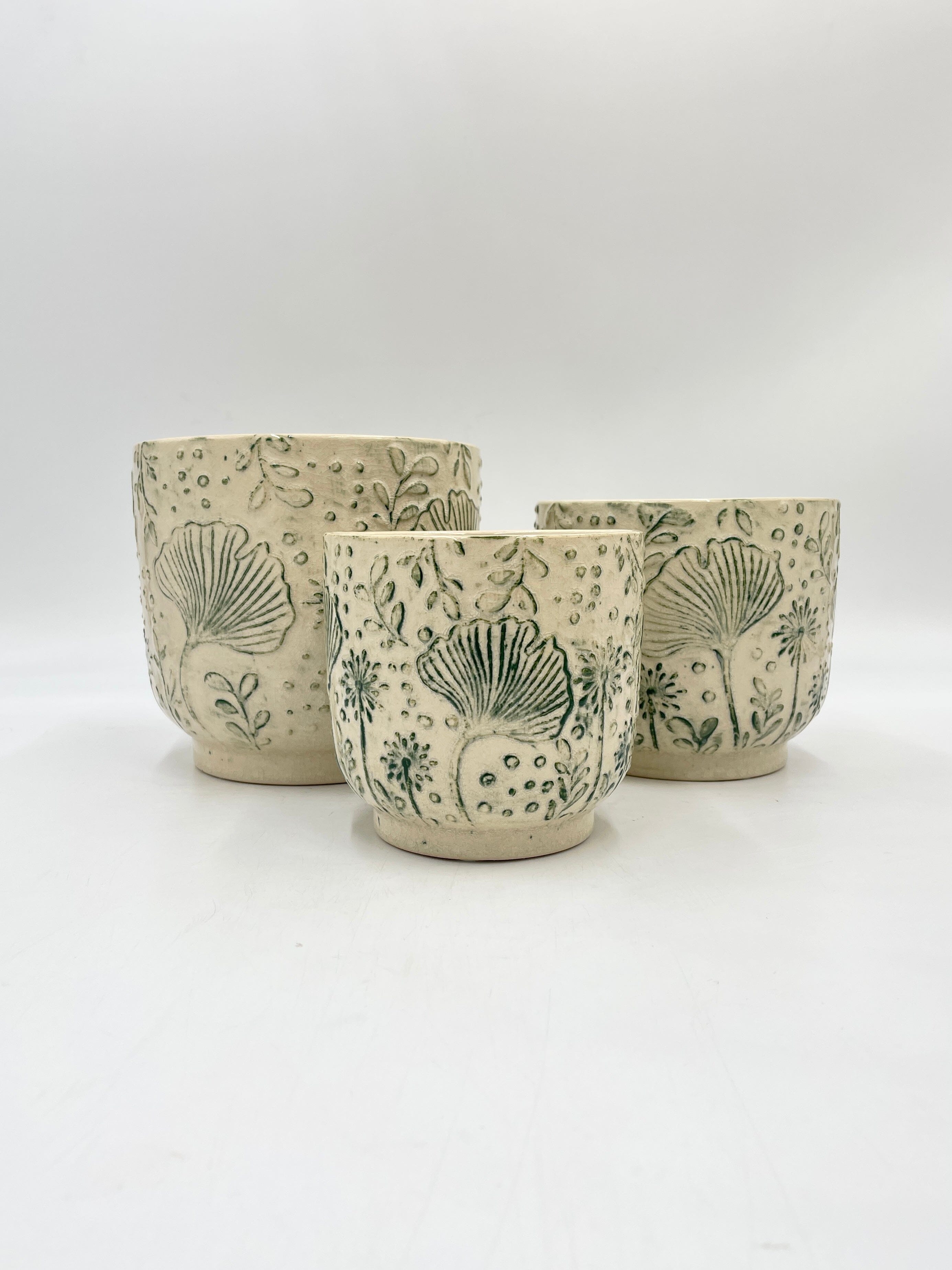 Emilia Ceramic Pots, Green