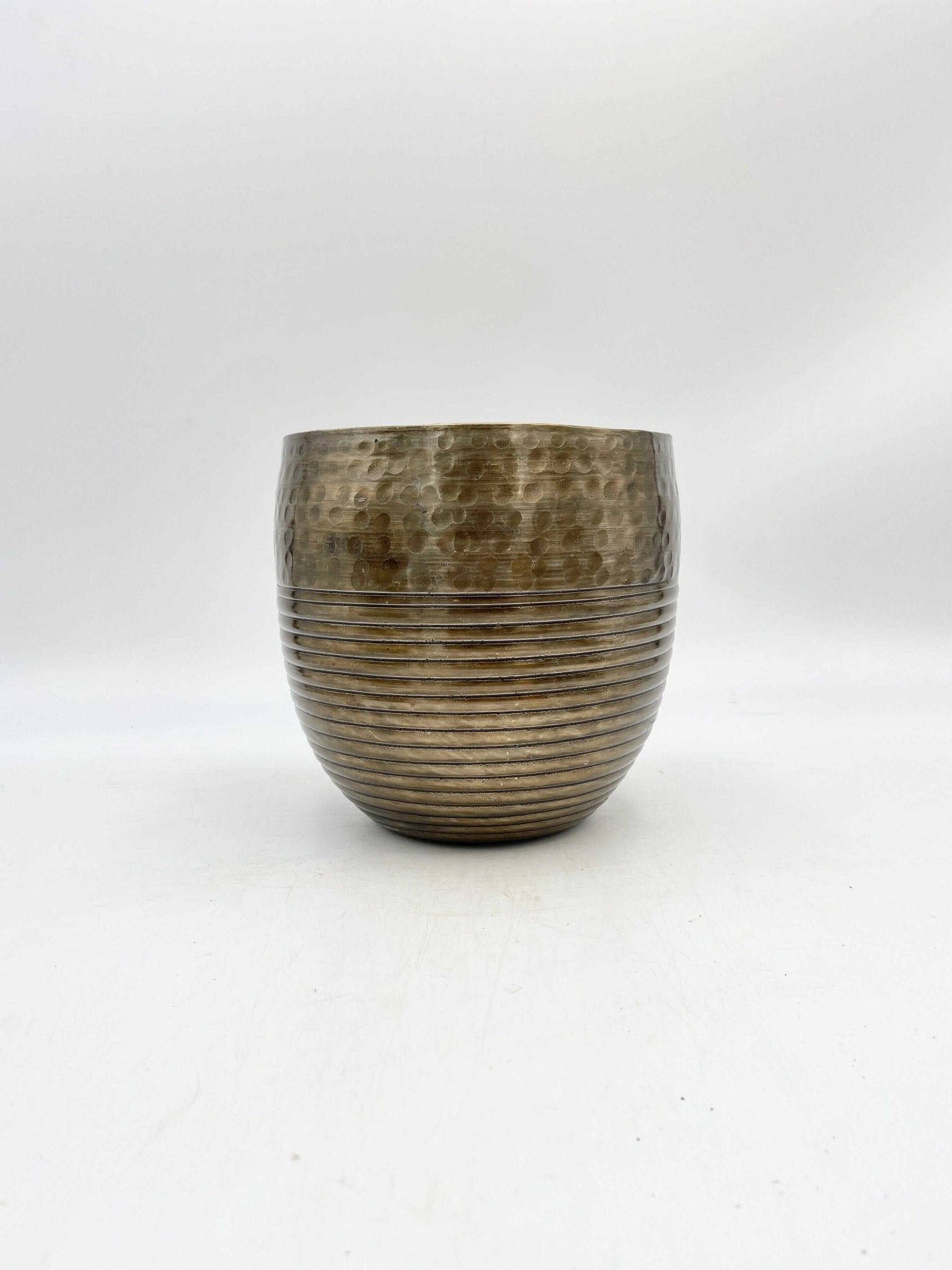 Brass Metal Plant Pot Fabio - Antique - Multiple Sizes