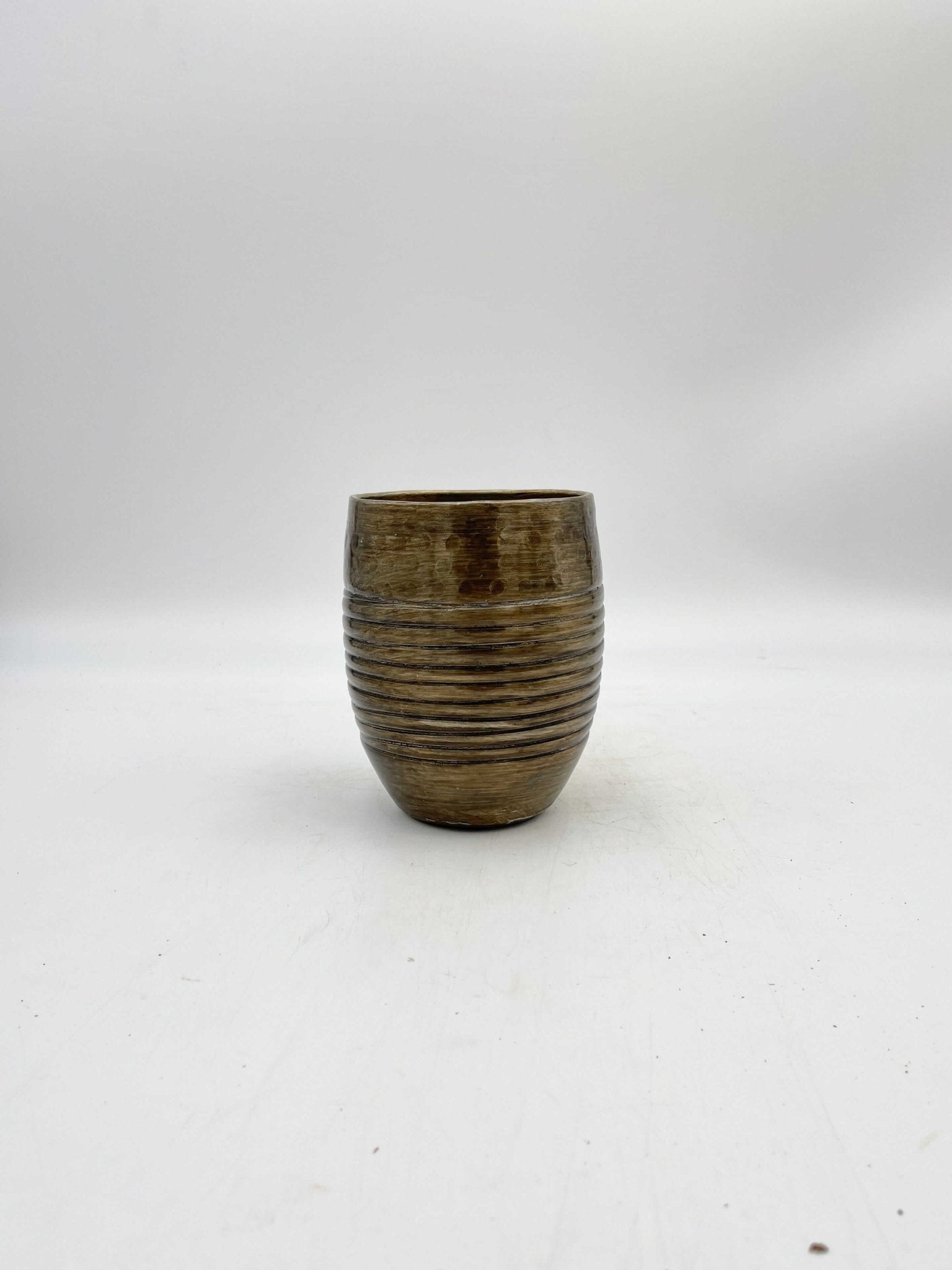 Brass Metal Plant Pot Fabio - Antique - Multiple Sizes