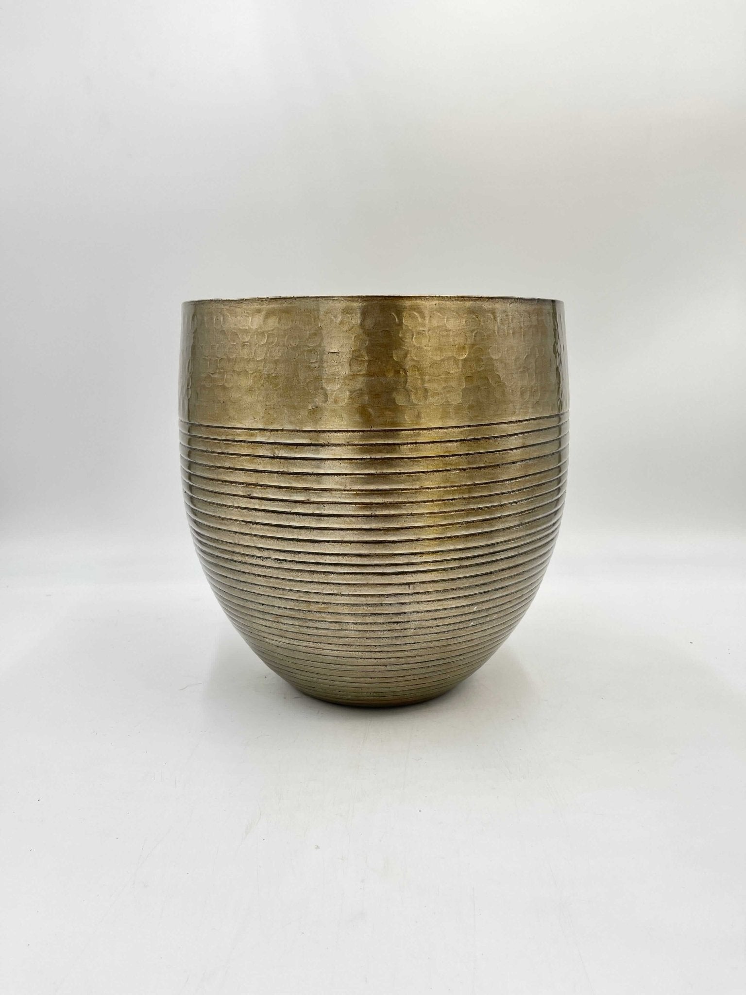 Fabio Metal Plant Pots, Brass Antique, XL Pots, House Plant Pot in Multiple Sizes