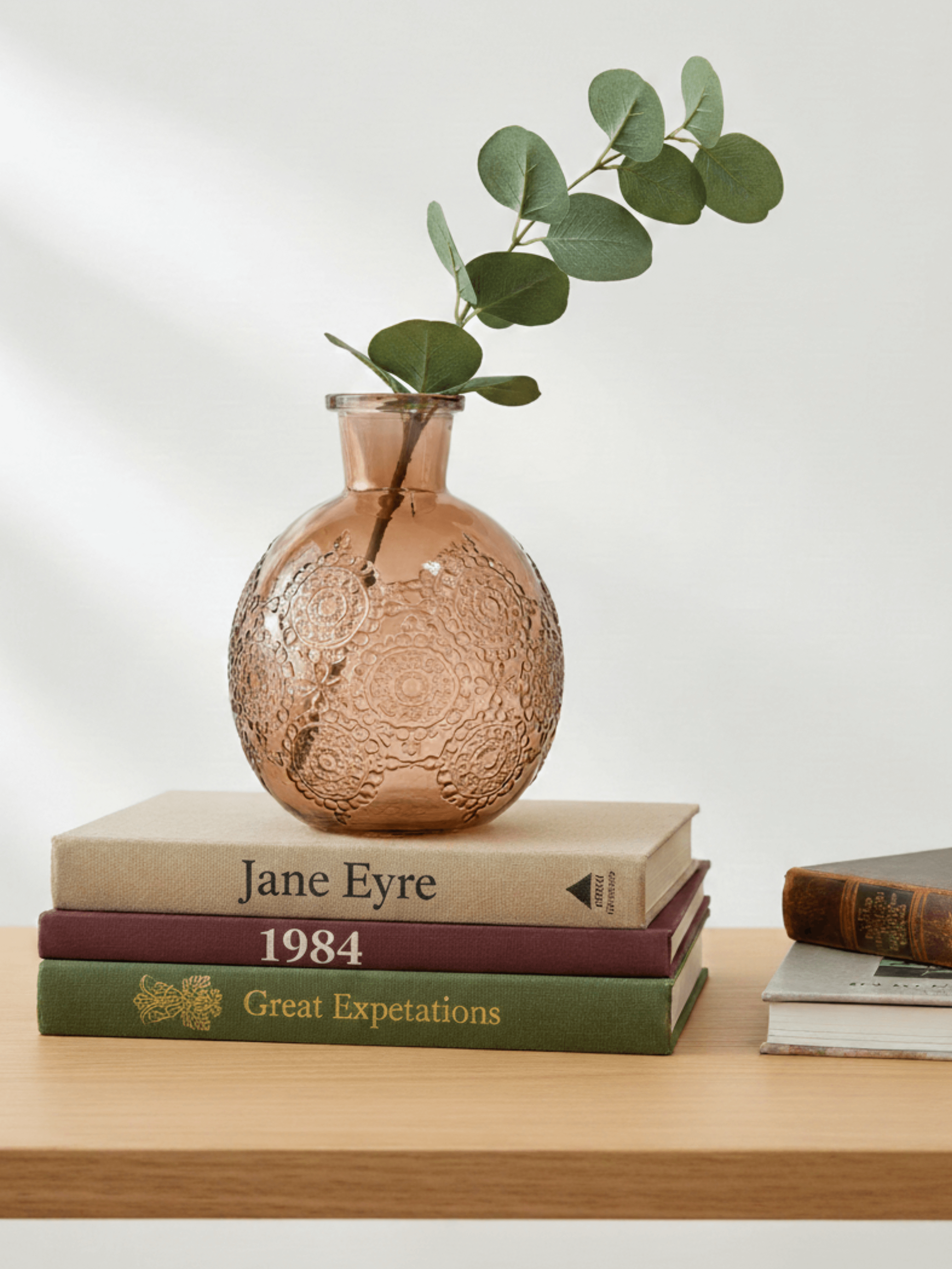 Bologna Orange Glass Bottle, H17cm Vase