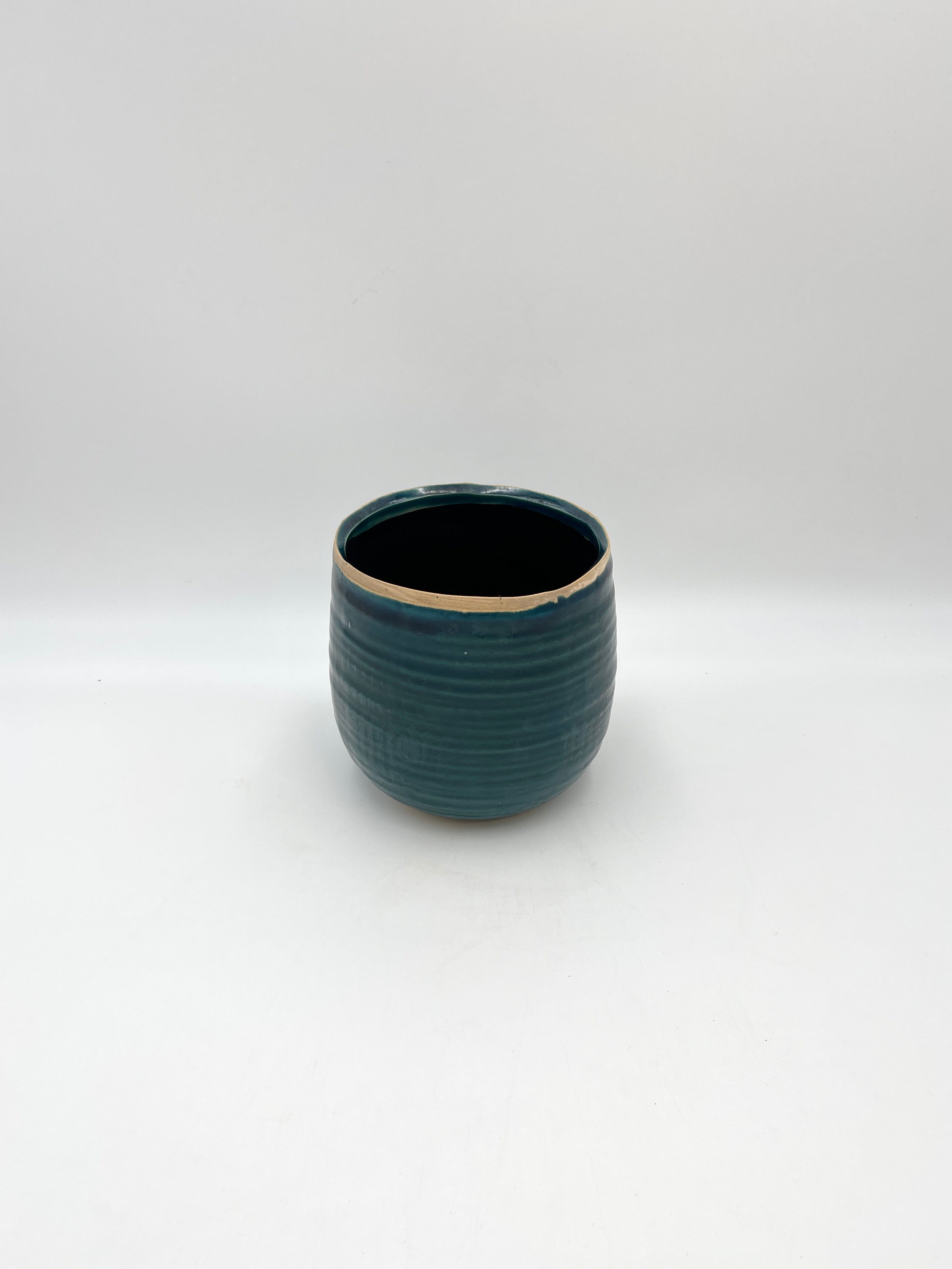 Iris Plant Pots, Turquoise, Handmade