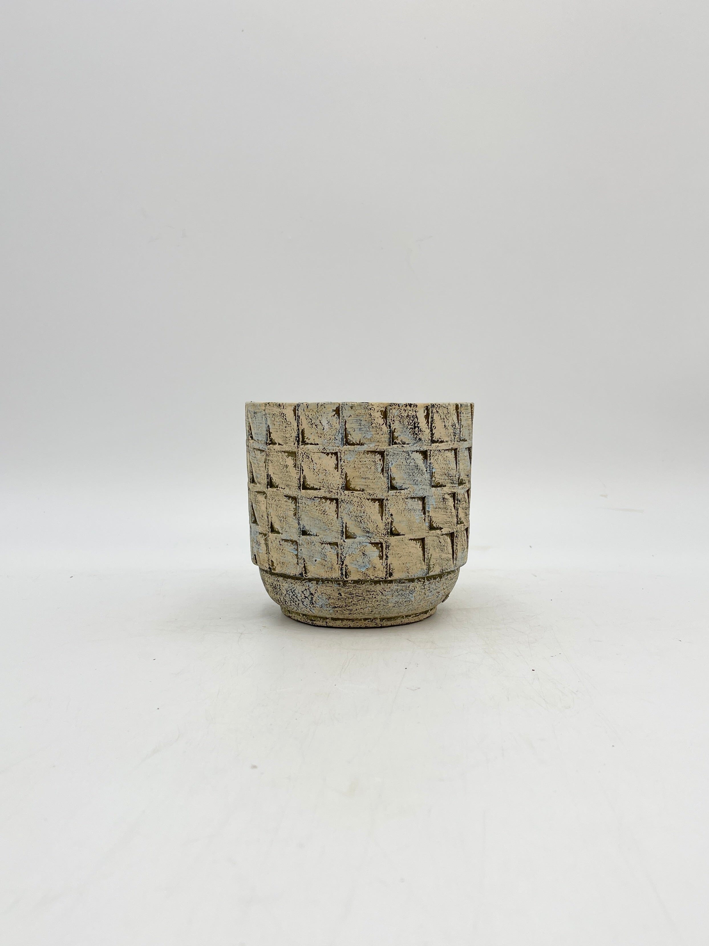 Jim Cement Plant Pots, White Earth