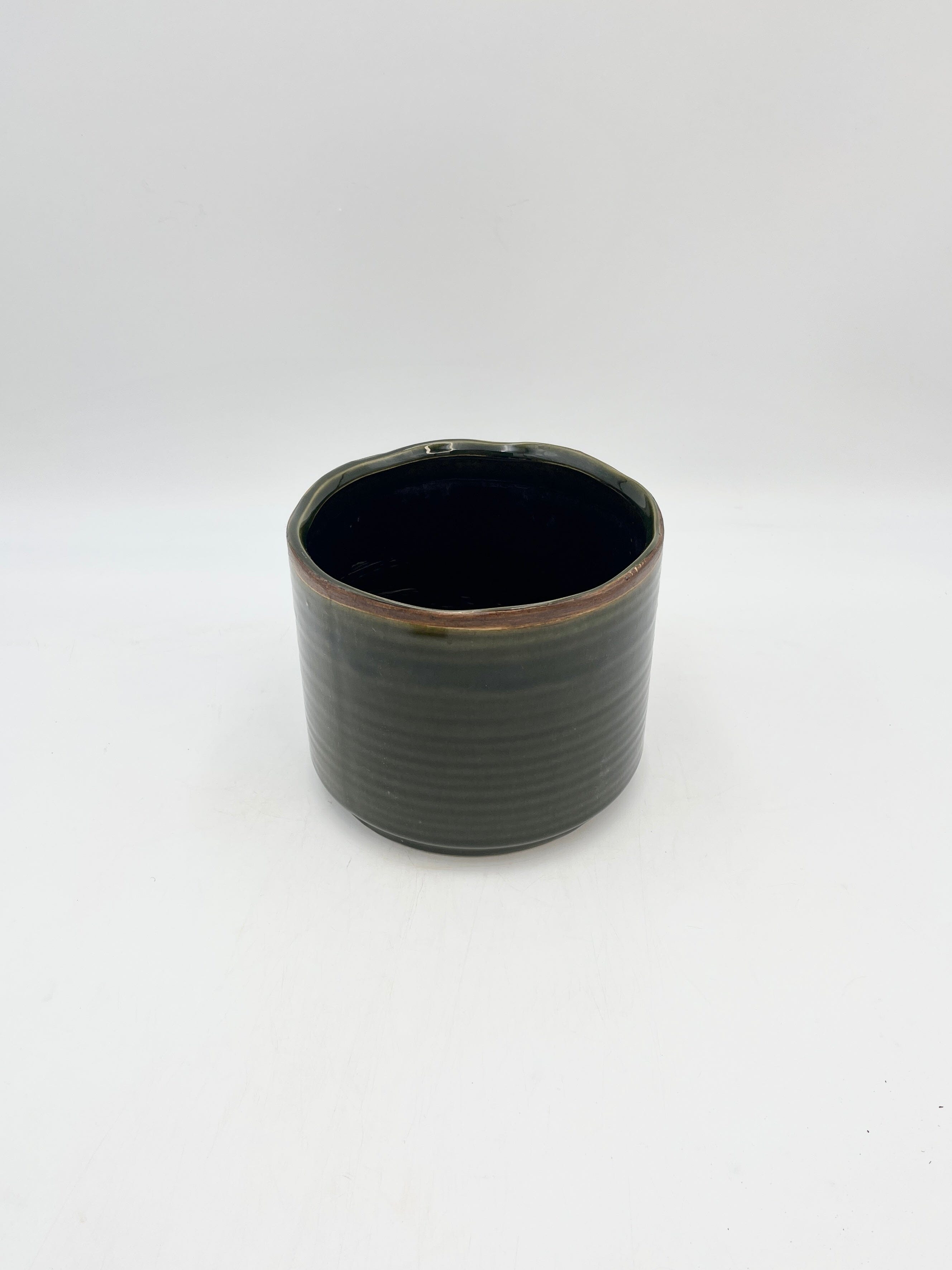 Jordy Ceramic Plant Pots, Handmade, Forest Green