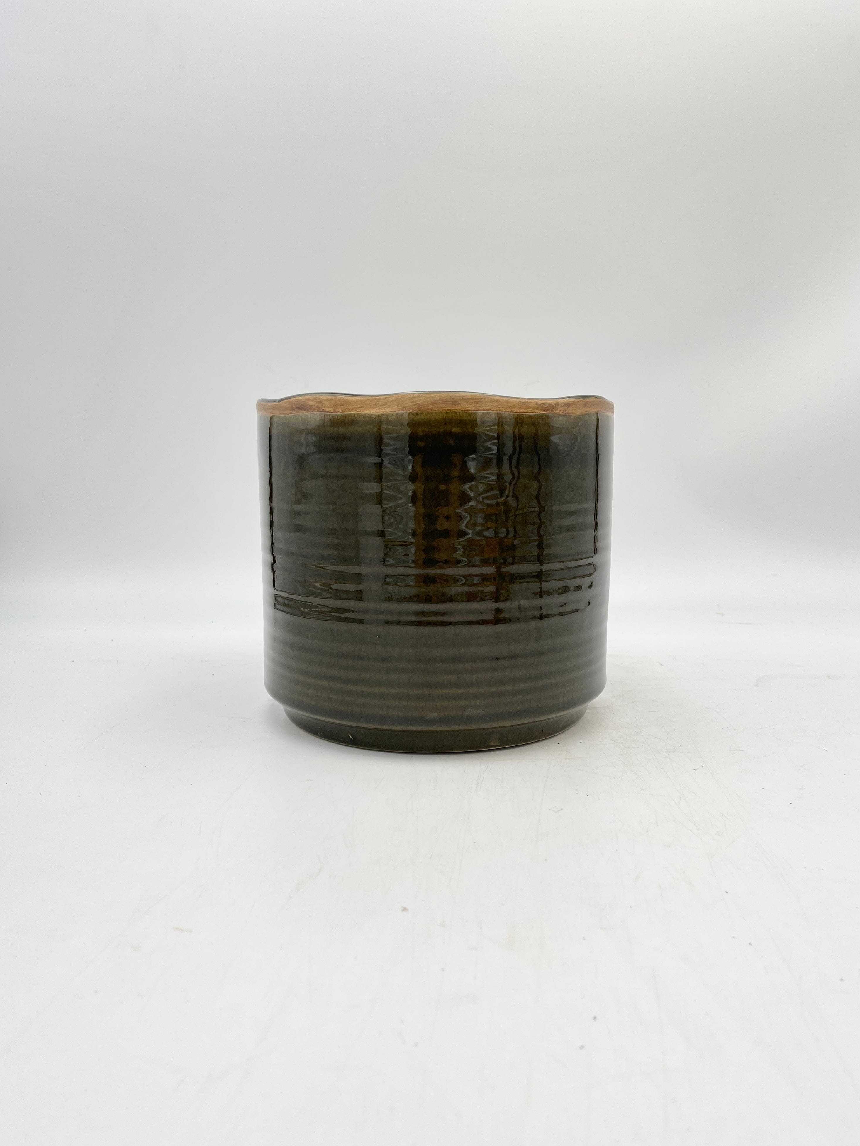 Jordy Ceramic Plant Pots, Handmade, Forest Green