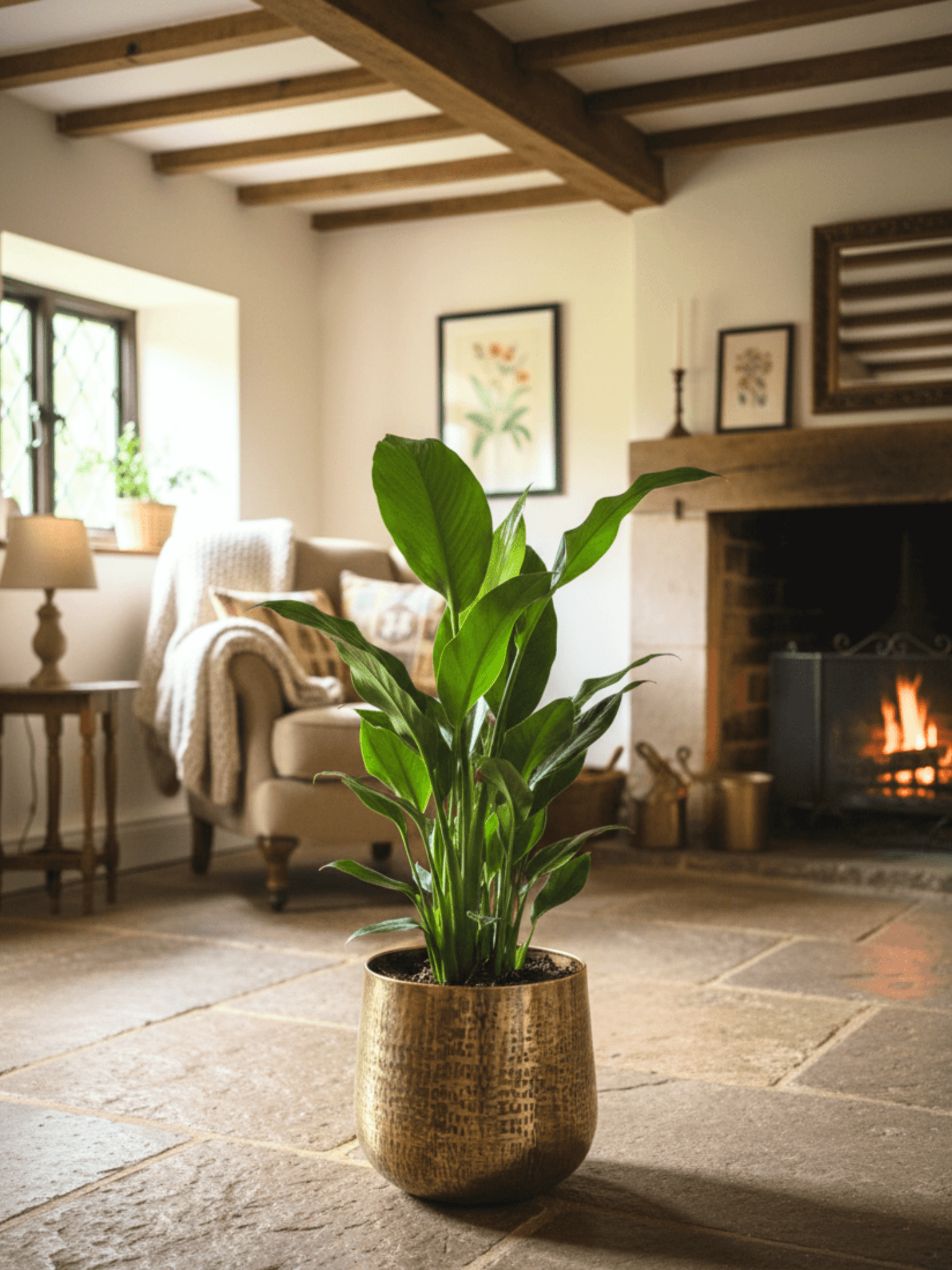 Karakter_Hand_Grinded_Metal_Pot_Old_Gold_House_Plant_Pot