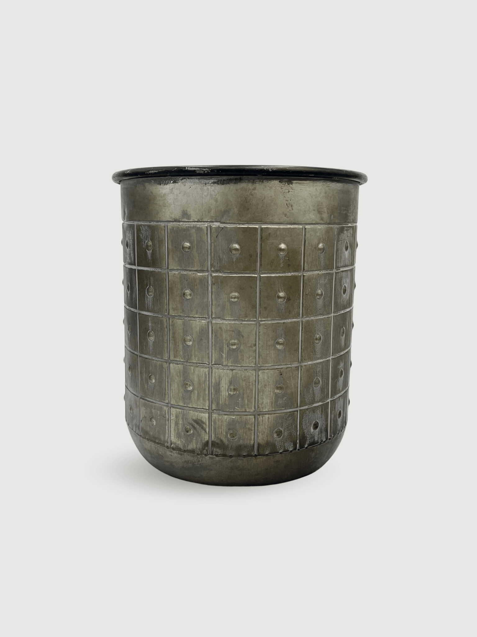 Large Indoor Metal Plant Pot Tobi - Lead - Handmade